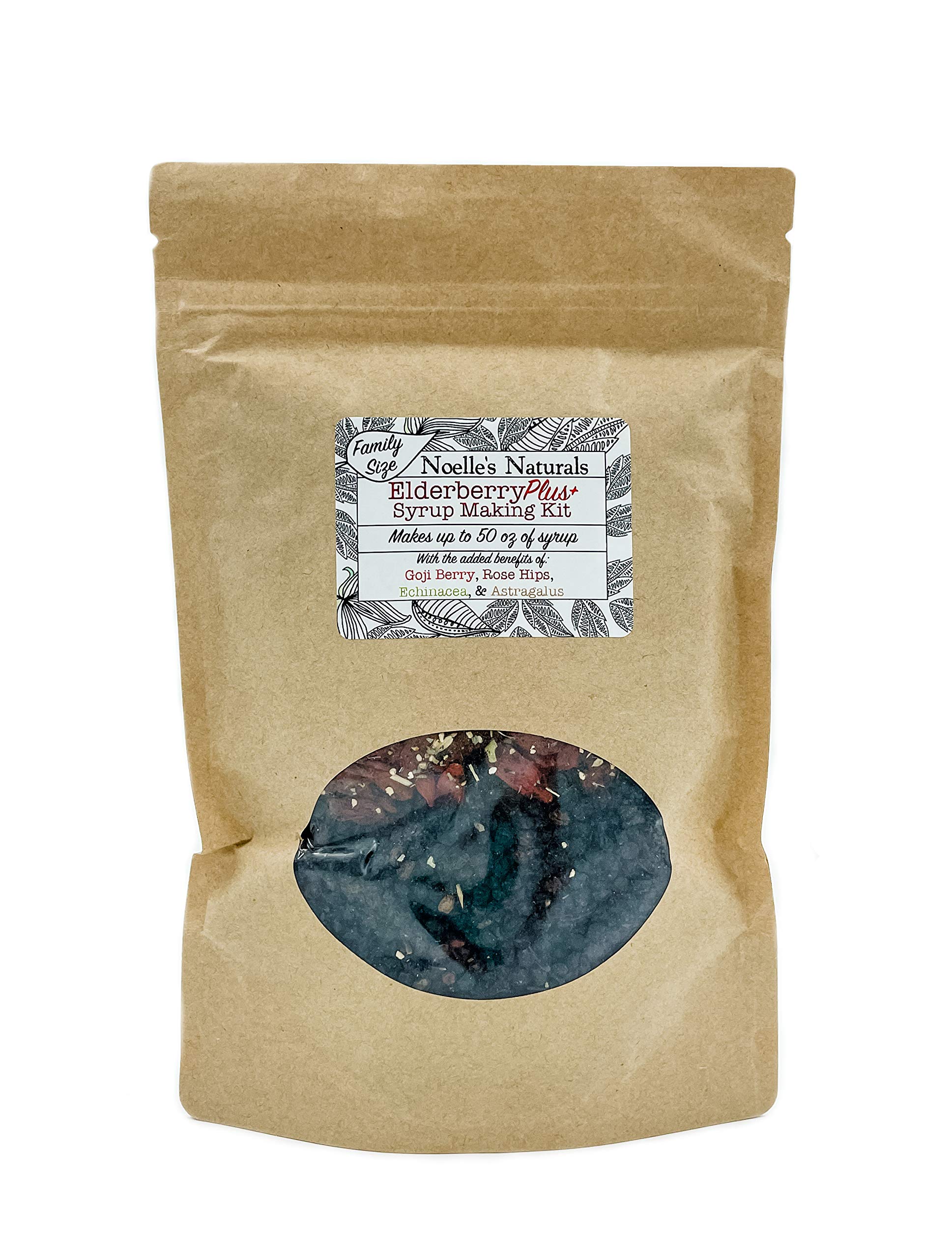 Organic Elderberry Syrup Making Kit - Family Size (50 oz) with Free Brew Bag - Add Your Own Honey - Easy Homemade Immune Support for Cold & Flu Season - Natural & Organic Ingredients - Perfect for Daily Wellness & Family Health