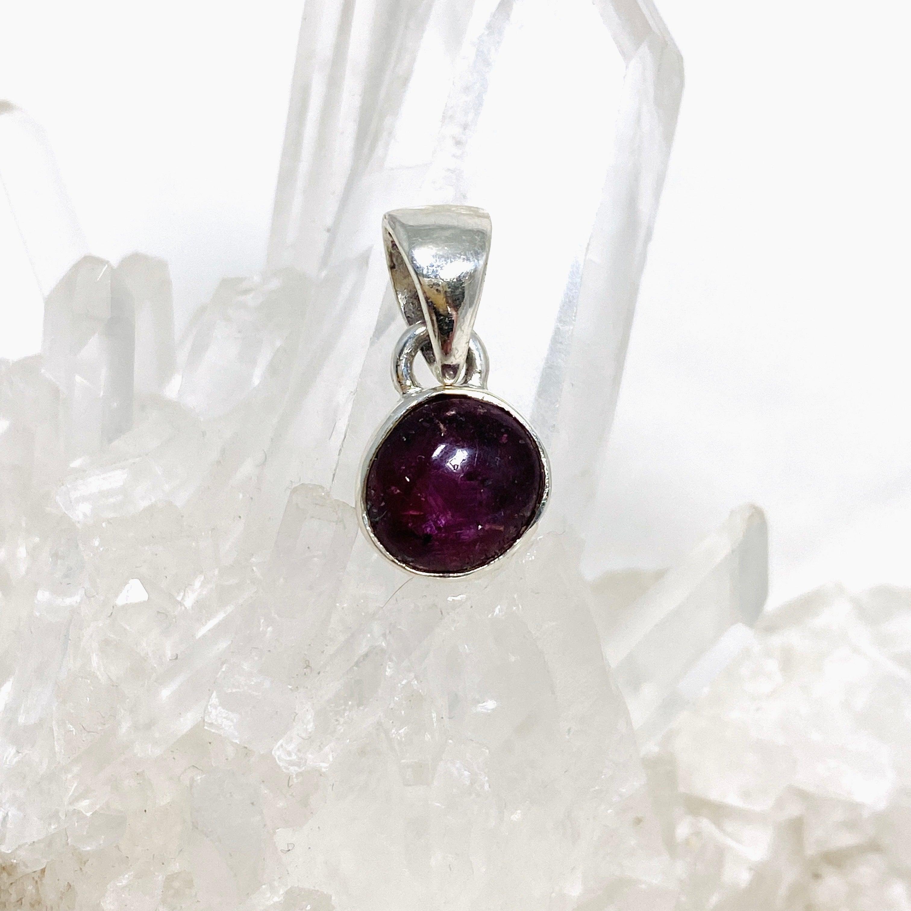 14K Gold Ruby Petite Round Pendant Necklace KPGJ4344 - Perfect for Valentine's Day Gifts & Anniversary Jewelry