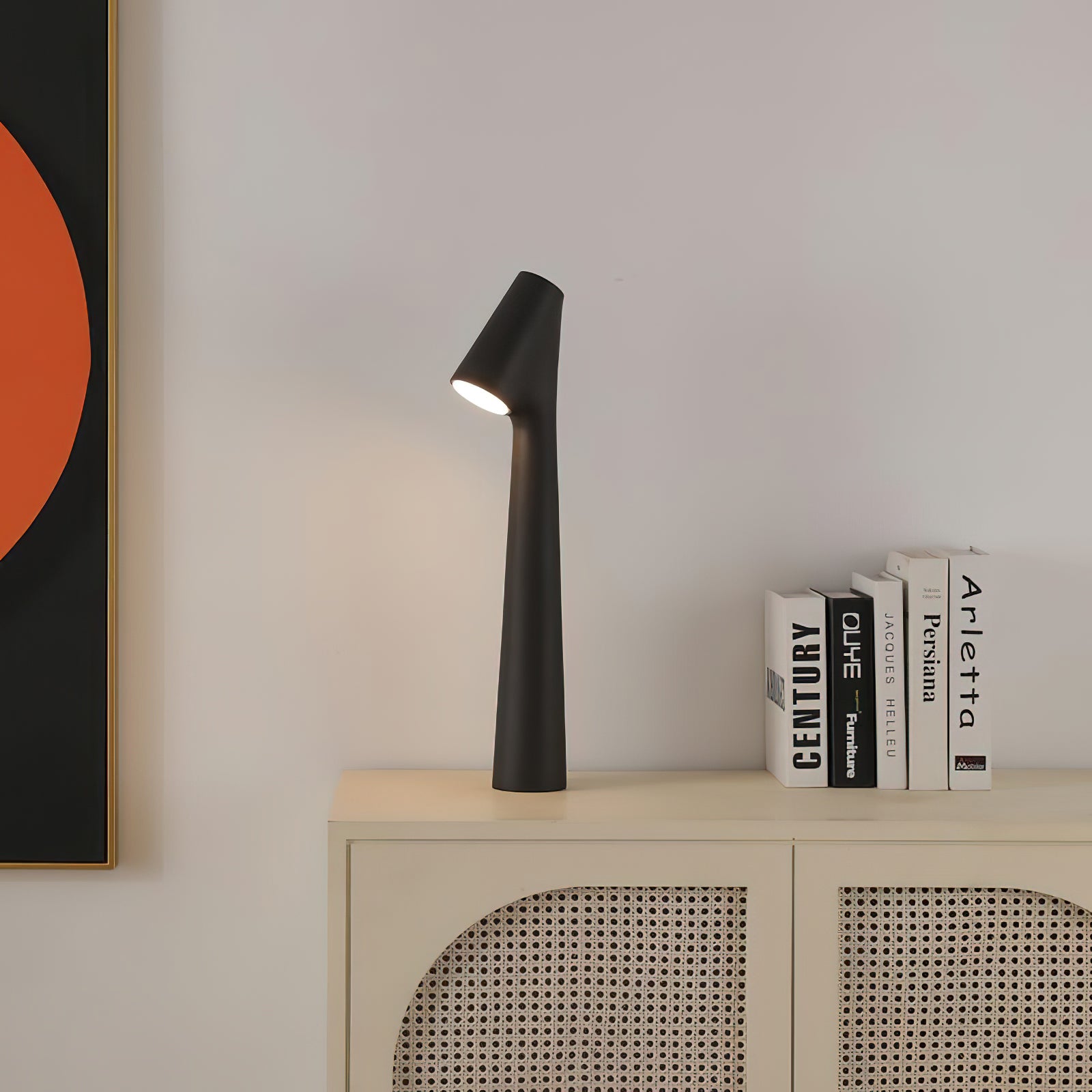 Portable Table Lamp - Handmade African Design, USB Rechargeable & Adjustable Brightness for Bedroom, Living Room, and Outdoor Camping