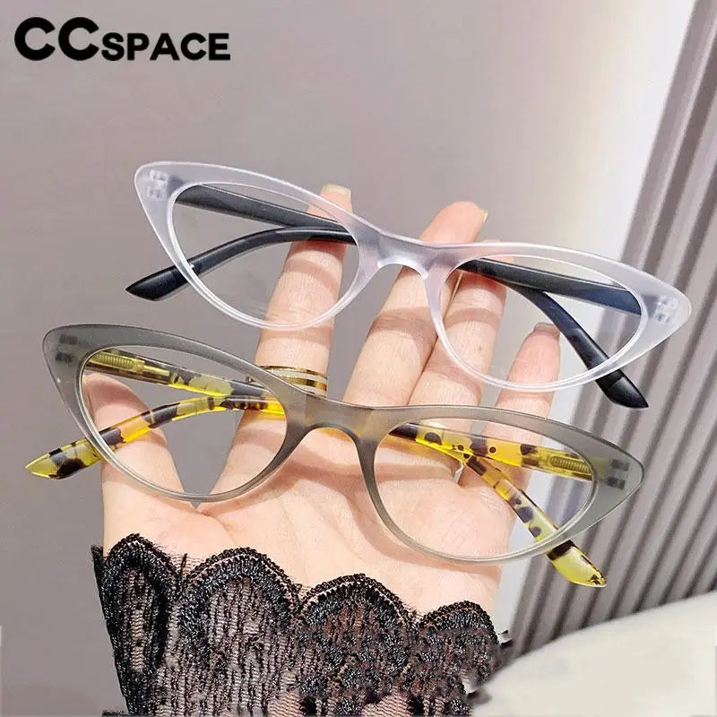 CCspace Unisex Full Rim Oval Cat Eye Polycarbonate Reading Glasses +1.50 to +4.00 Strength - Lightweight & Durable Eyewear for Reading, Work & Fashion