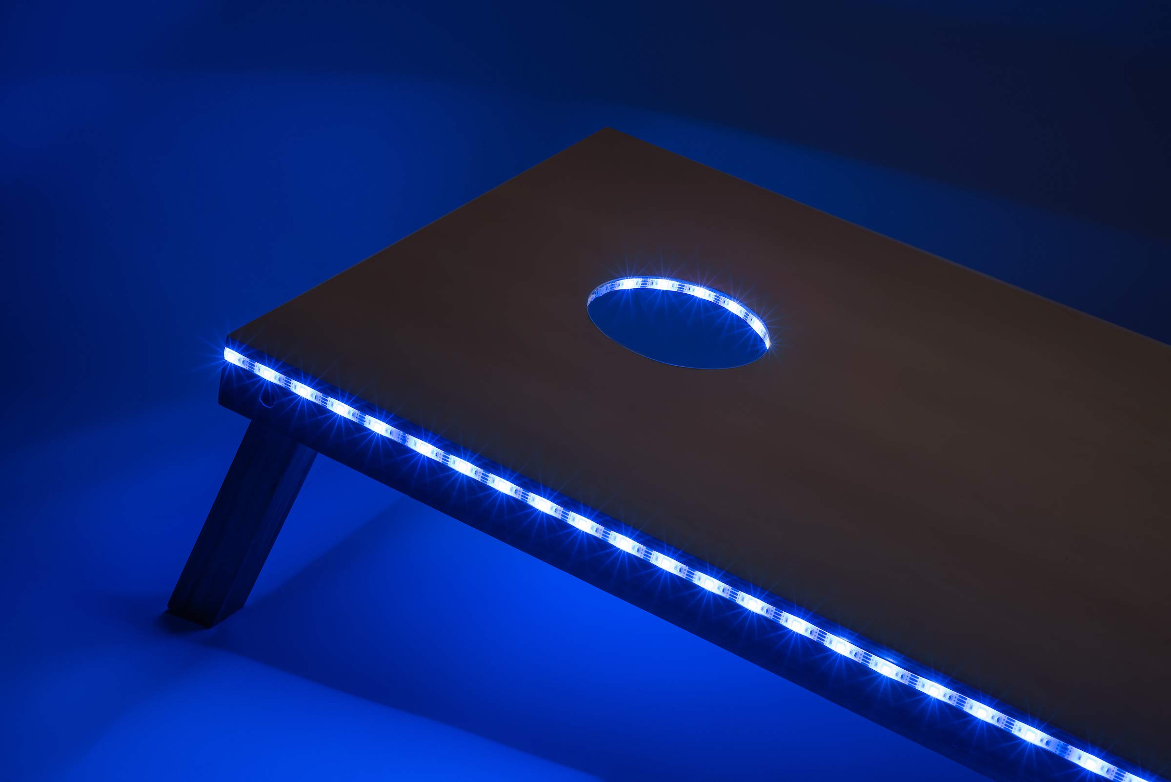 LED Light-Up Cornhole Game Set - 4'x2' Glow-in-the-Dark Cornhole Boards with Built-in Lights, 8 Bean Bags & Carrying Case - Perfect for Nighttime Tailgating, Backyard Parties, and Outdoor Events