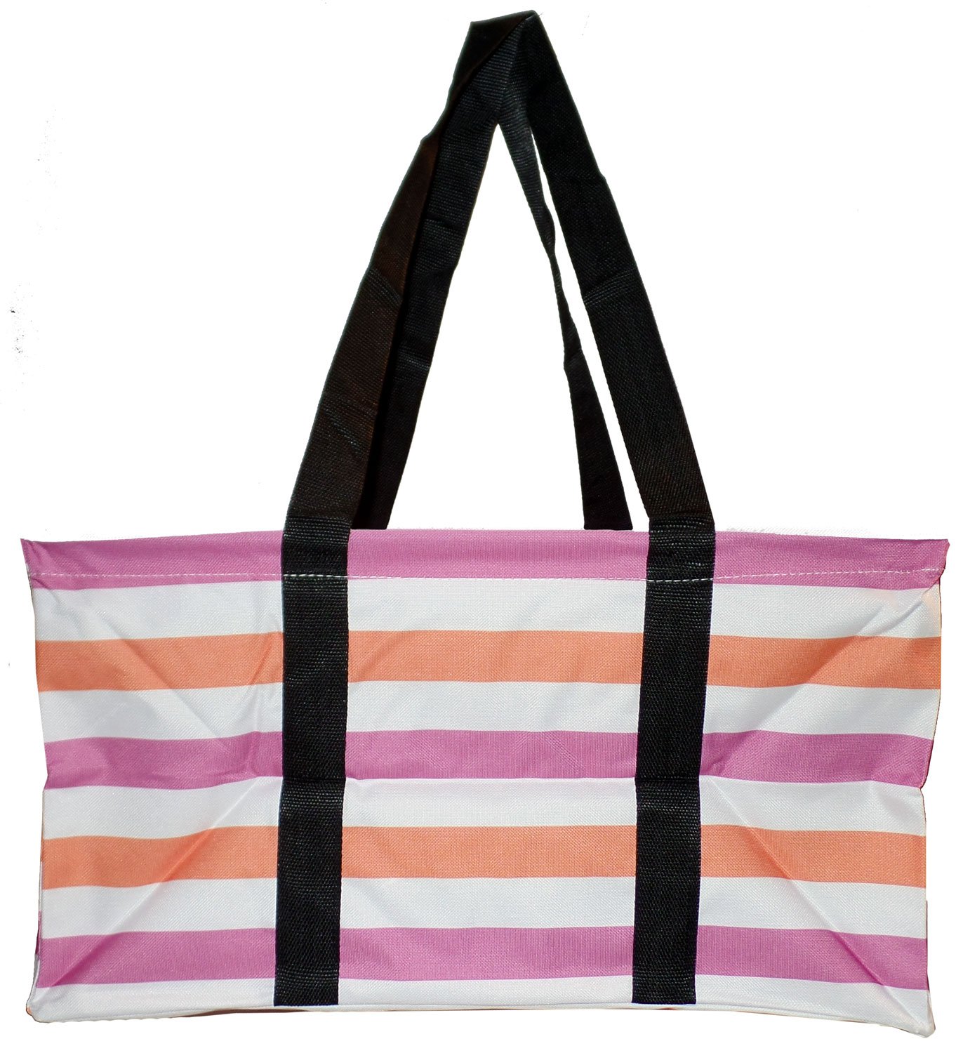 Canvas Ultimate Tote Bag - Large Durable Carry All Organizer with Pockets - Perfect for Beach, Travel & Shopping (Orange/Purple) | Stylish Summer Essential for Women