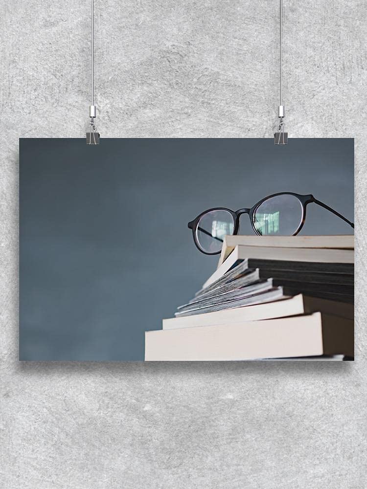 Stack of Books Poster - Vintage Book Lover Wall Art Decor for Home, Office & Library - Perfect for Reading Nooks & Bookstore Aesthetic