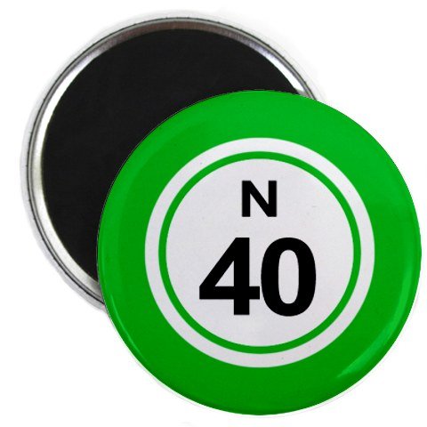 Bingo Ball N40 FORTY Green 2.25 Inch Fridge Magnet - Perfect for Refrigerators, Whiteboards, and Office Decor