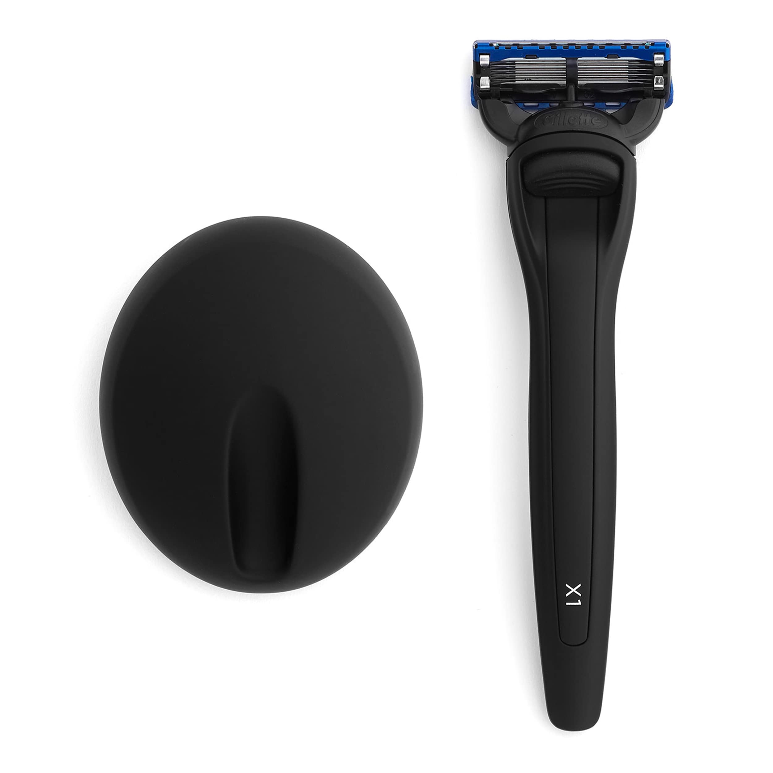 Premium Bolin Webb X1 Black Men's Razor with Gillette Fusion5 Blades - Award-Winning English Made Shaving Kit for Smooth Shave | Luxury Grooming Gift for Him, Travel & Daily Use