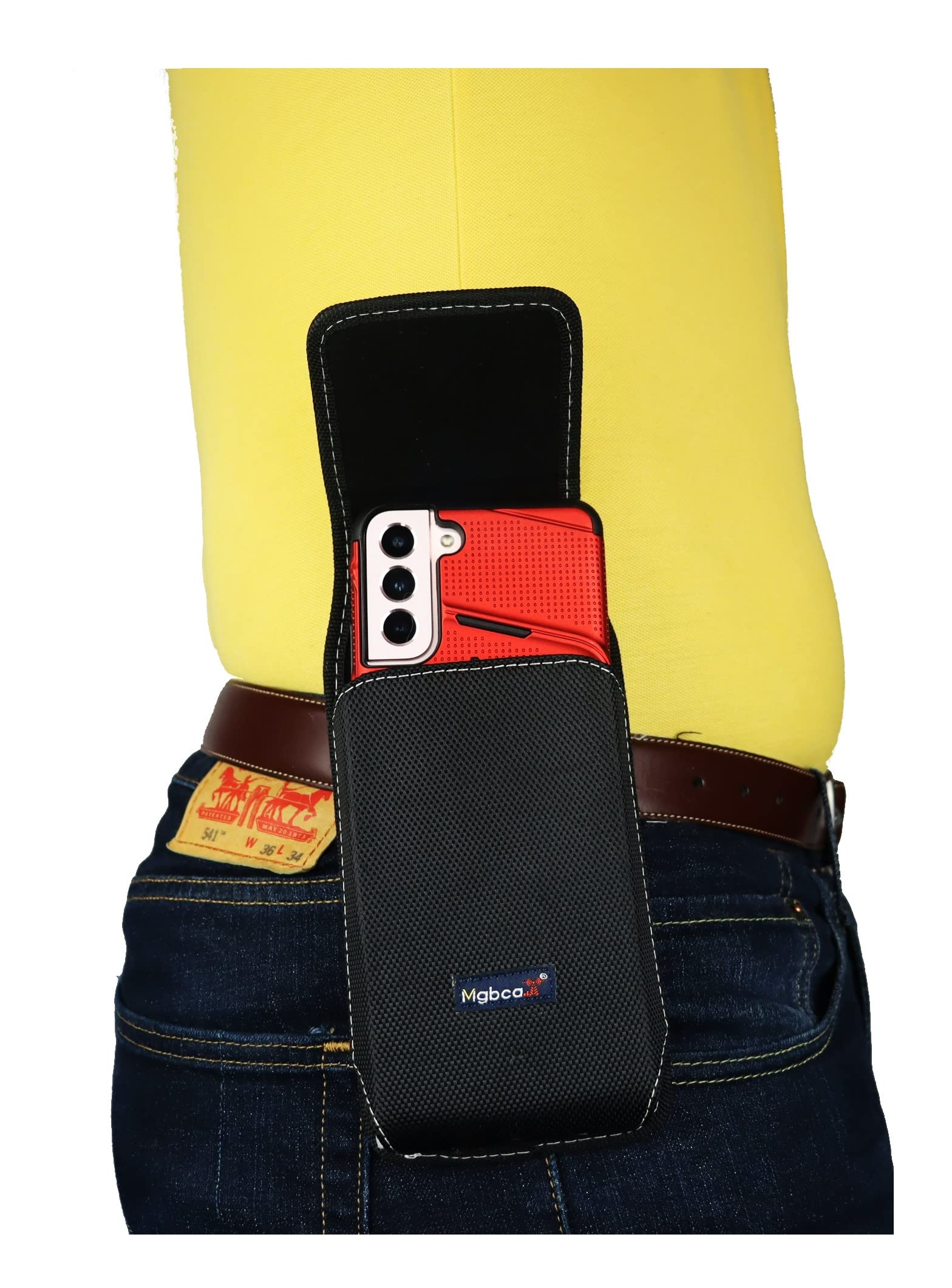 Durable Nylon Phone Holster Pouch for Samsung Galaxy S25/S24/S23/S22/S21+ Plus | Secure Belt Loop Clip & Magnetic Closure | XX-Large Vertical Design (Black) | Perfect for Outdoor Activities, Work & Travel