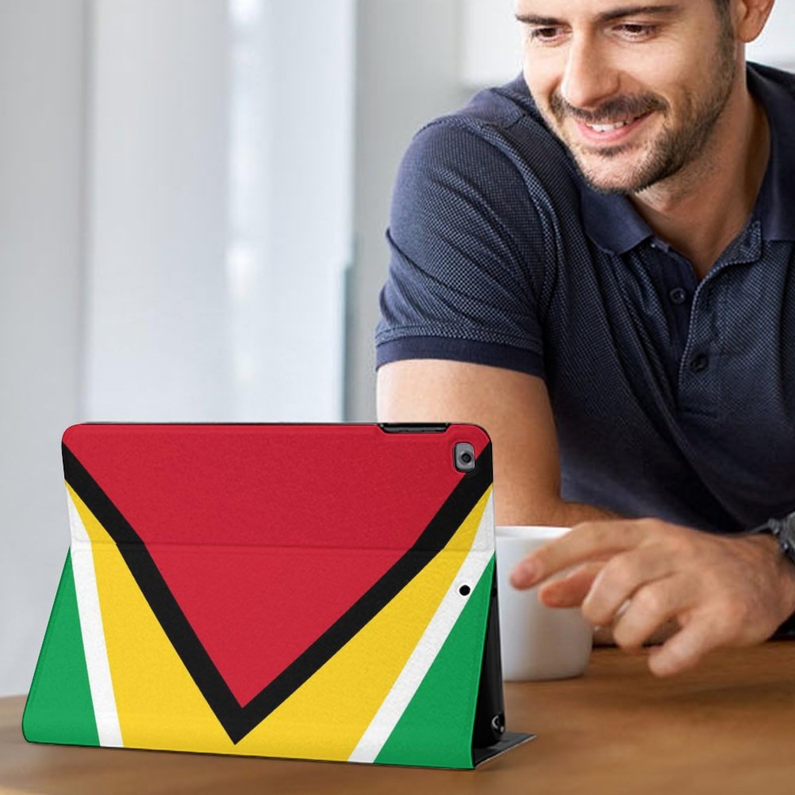 Guyana Flag iPad Case Slim Shockproof Waterproof Protective Cover with Stand - Compatible with iPad 2017/2018/Air 1/Air 2 (9.7 Inch) - Perfect for Travel, Work & School
