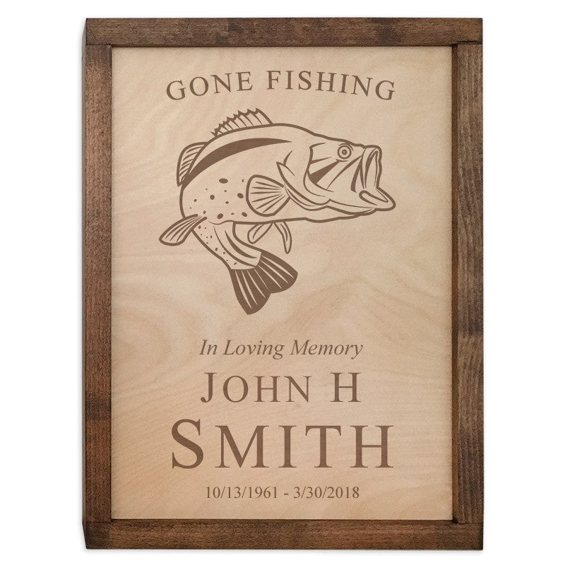 Fish Themed Wooden Wall Mounted Cremation Urn Plaque - Memorial Keepsake for Pet Ashes - Perfect for Home Memorial Display & Pet Remembrance