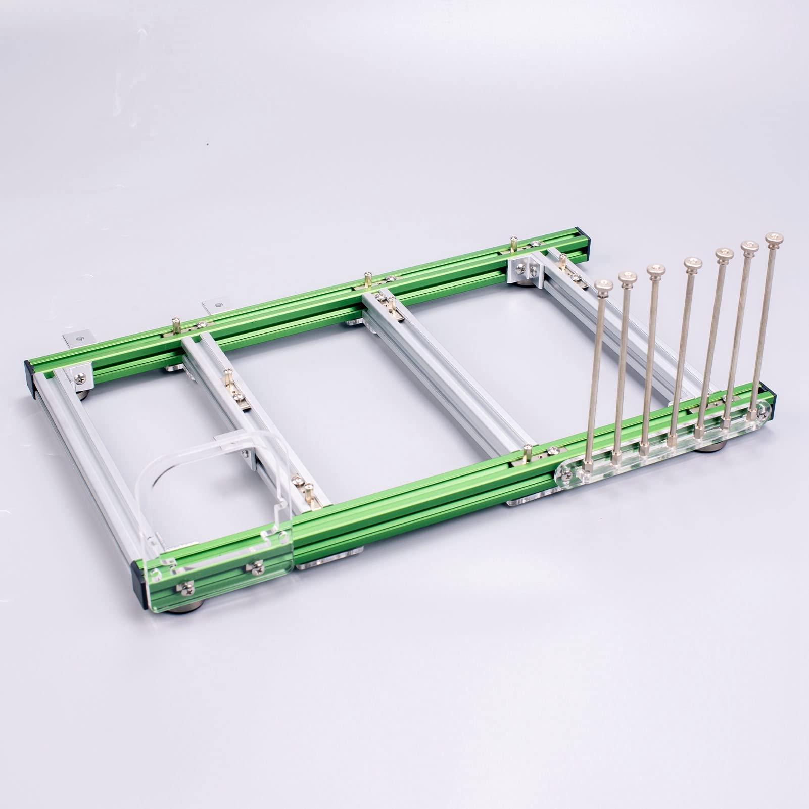DIY ATX Open Air Computer Case - Aluminum Alloy PC Test Bench Chassis Rack for Gaming & Home Builds (Green Silver) | Perfect for Custom PC Builds, Hardware Testing & Showcase Setups