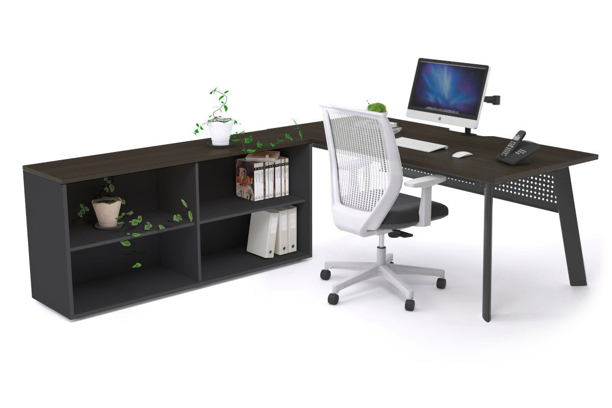 Switch Executive Setting With Uniform Spine Black Frame [1600L x 800W with Cable Scallop] - Premium Office Desk for Modern Workspaces