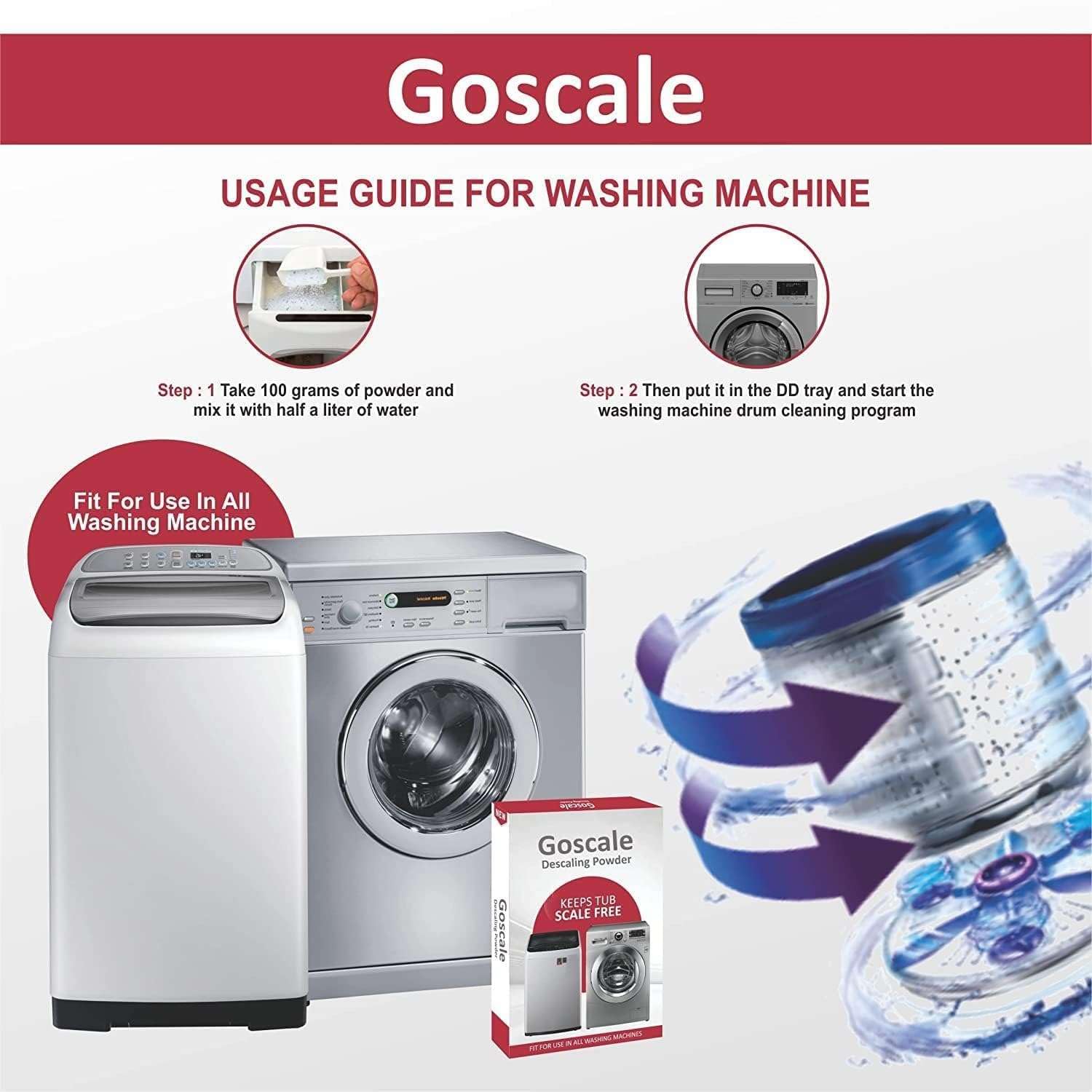 LG Washing Machine Descaler Powder - Compatible with Front Load & Top Load Washers, 100g Tub Cleaner (Pack of 6) - Removes Limescale & Odors for Fresh Laundry - Perfect for Regular Washer Maintenance & Deep Cleaning Cycles