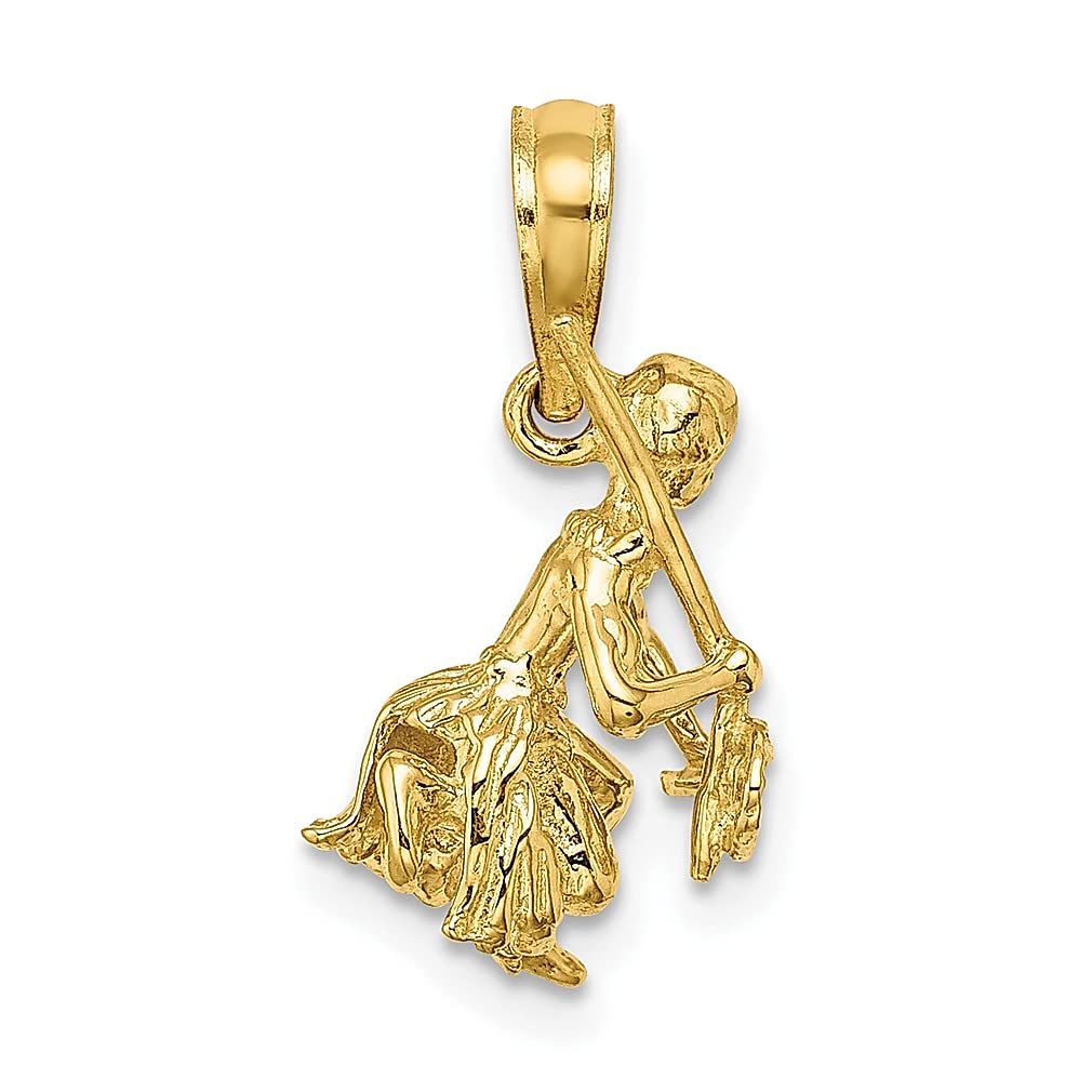 14K Yellow Gold Island Warrior Dance Necklace Pendant - Hawaiian Inspired Jewelry for Women, Beach Vacation Gift, Fine Jewelry for Her - Perfect for Travel, Summer Outfits & Special Occasions