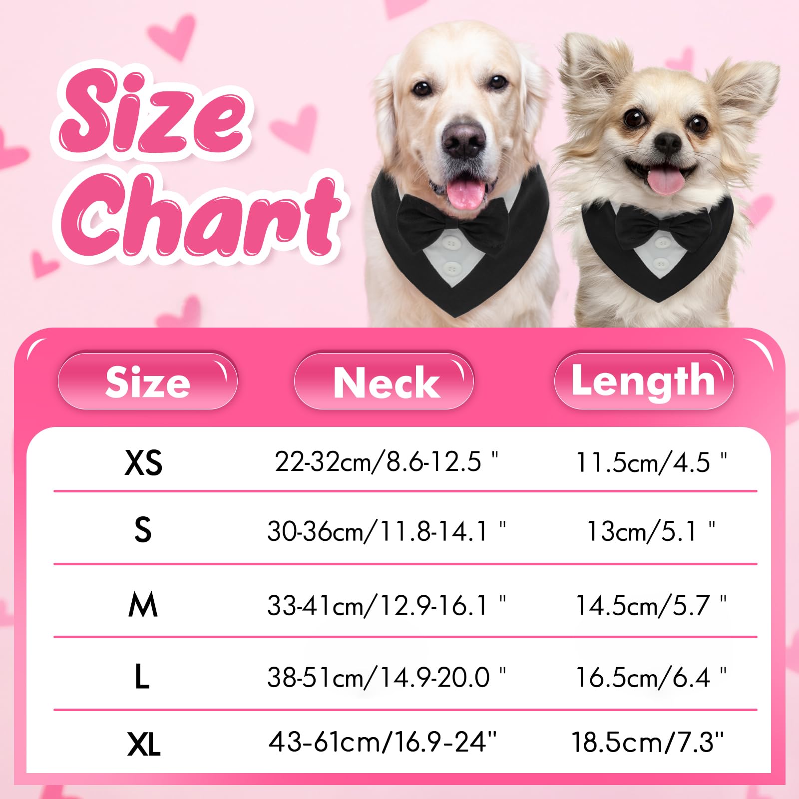 FUAMEY Dog Tuxedo Costume - Adjustable Formal Wedding Bandana with Bow Tie | Pet Party Outfit for Small, Medium & Large Dogs | Perfect for Weddings, Birthdays, Valentine's Day & Cosplay Events (Black, XL)