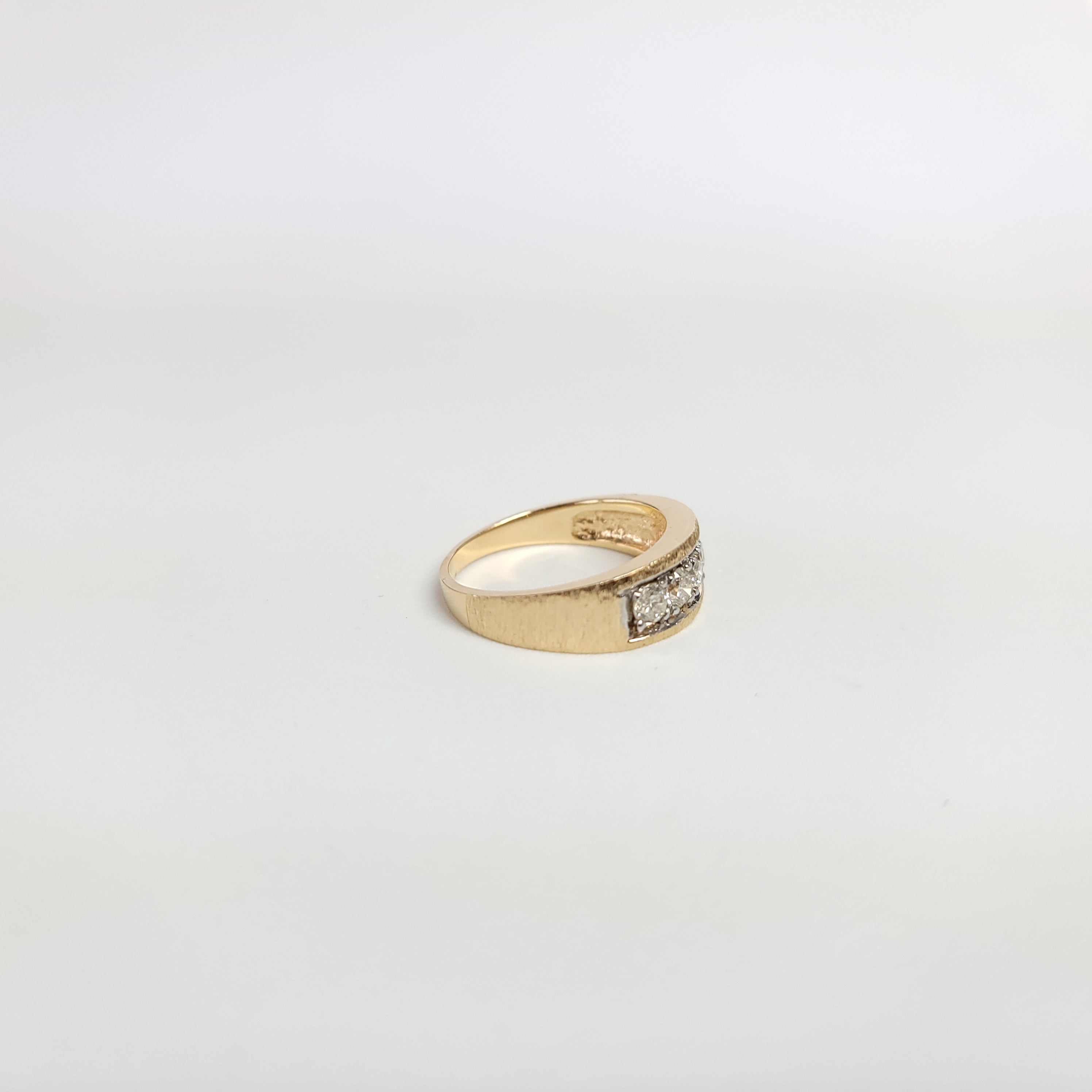 1.00cttw Diamond Band Ring in 14k Two-Tone Gold with Brushed Satin Finish - Elegant Wedding Band & Anniversary Gift for Women