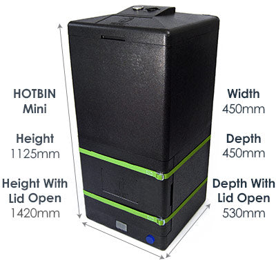 HOTBIN 100 Mini Hot Composter Bin - 26 Gallon Aerobic Compost Bin for Fast Organic Waste Recycling | Perfect for Home Gardens, Backyard Composting & Eco-Friendly Waste Management