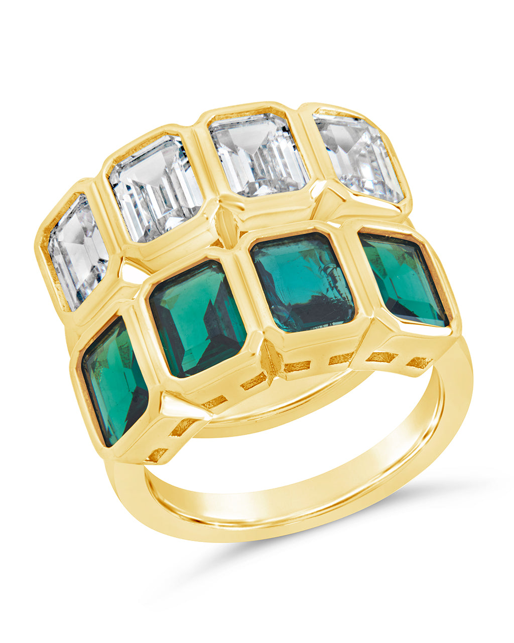 Harlen Bezel CZ Ring Set for Women - Cubic Zirconia Fashion Jewelry - Elegant Wedding, Engagement, Party & Everyday Wear