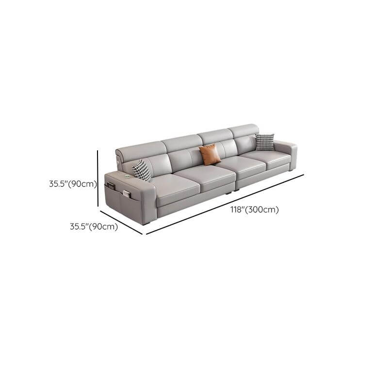 L-Shaped & Straight Sectional Sofa with USB Charging Ports - Left or Right Facing Chaise Lounge for Living Room, Home Theater & Office Spaces