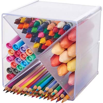 Deflect-o Desk Cube Organizer with X Dividers - Stylish Office Storage Solution for Pens, Paper Clips & Supplies - Perfect for Home, Office & Workspace Organization