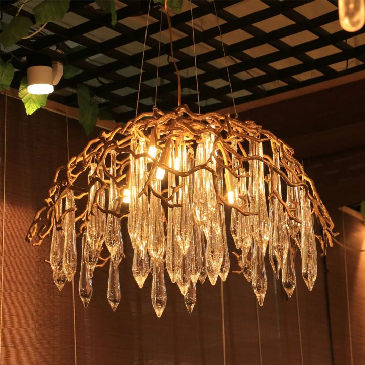 Modern Aqua Dome Chandelier - Elegant Glass Ceiling Light Fixture for Dining Room, Living Room & Bedroom Decor