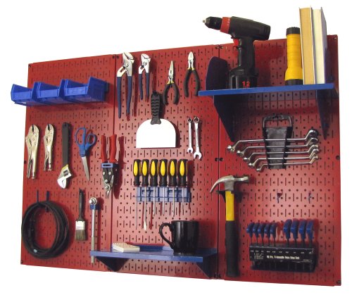 Red Pegboard Blue Accessories