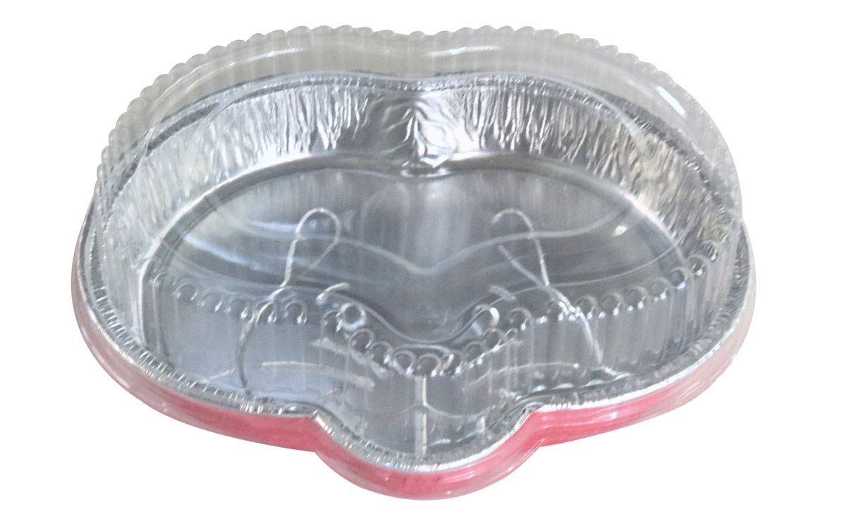 Disposable Aluminum Pink Bunny Cake Pans with Plastic Dome Lid - 25 Pack | Easter Baking Supplies for Cupcakes, Party Treats & Holiday Desserts