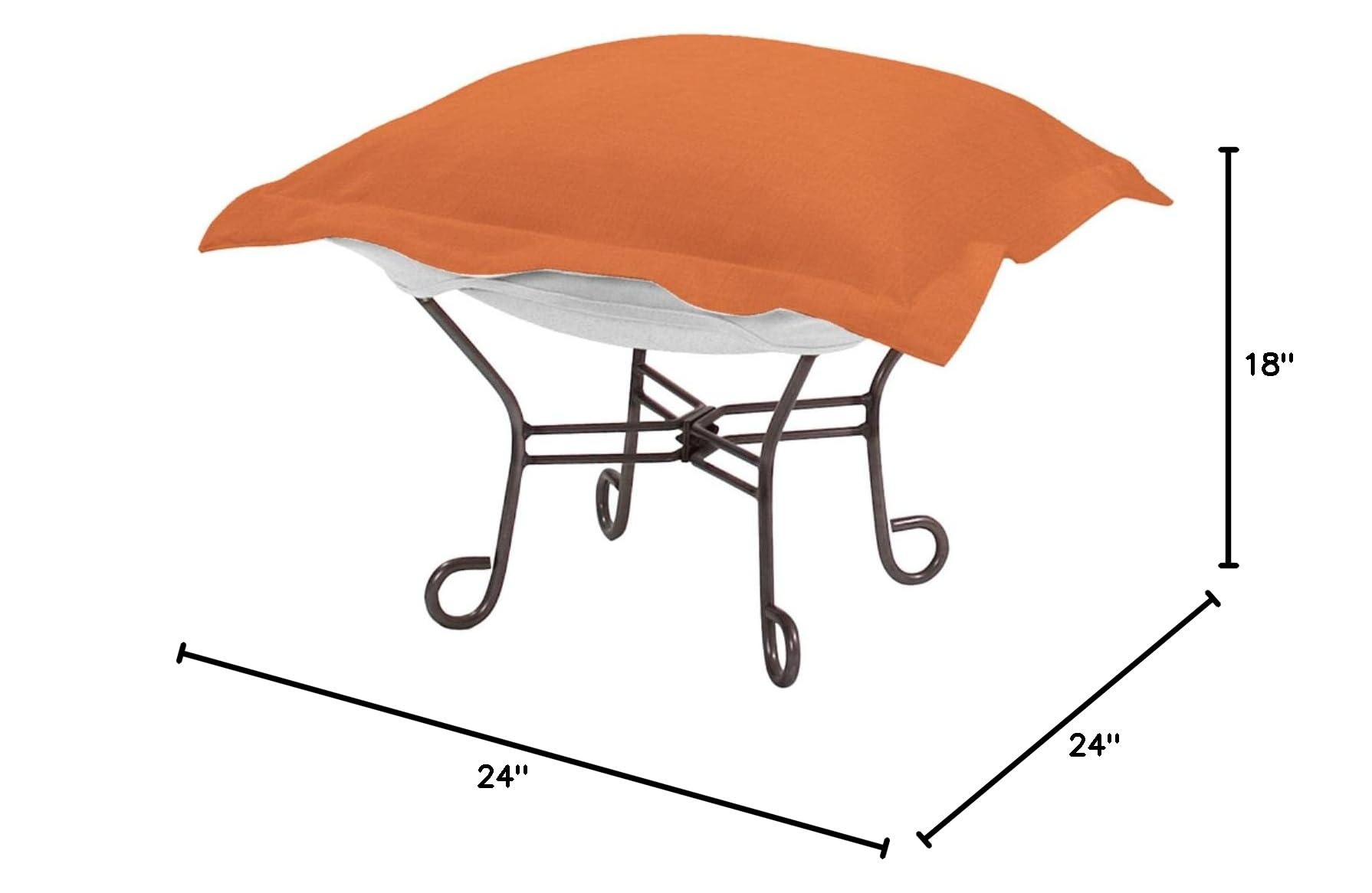 Howard Elliott Scroll Puff Rocker Seating Chair with Removable Cover - Titanium Frame Butterfly Chair for Indoor & Outdoor Use - Perfect for Patio, Camping, Home Decor, and Beach Relaxation