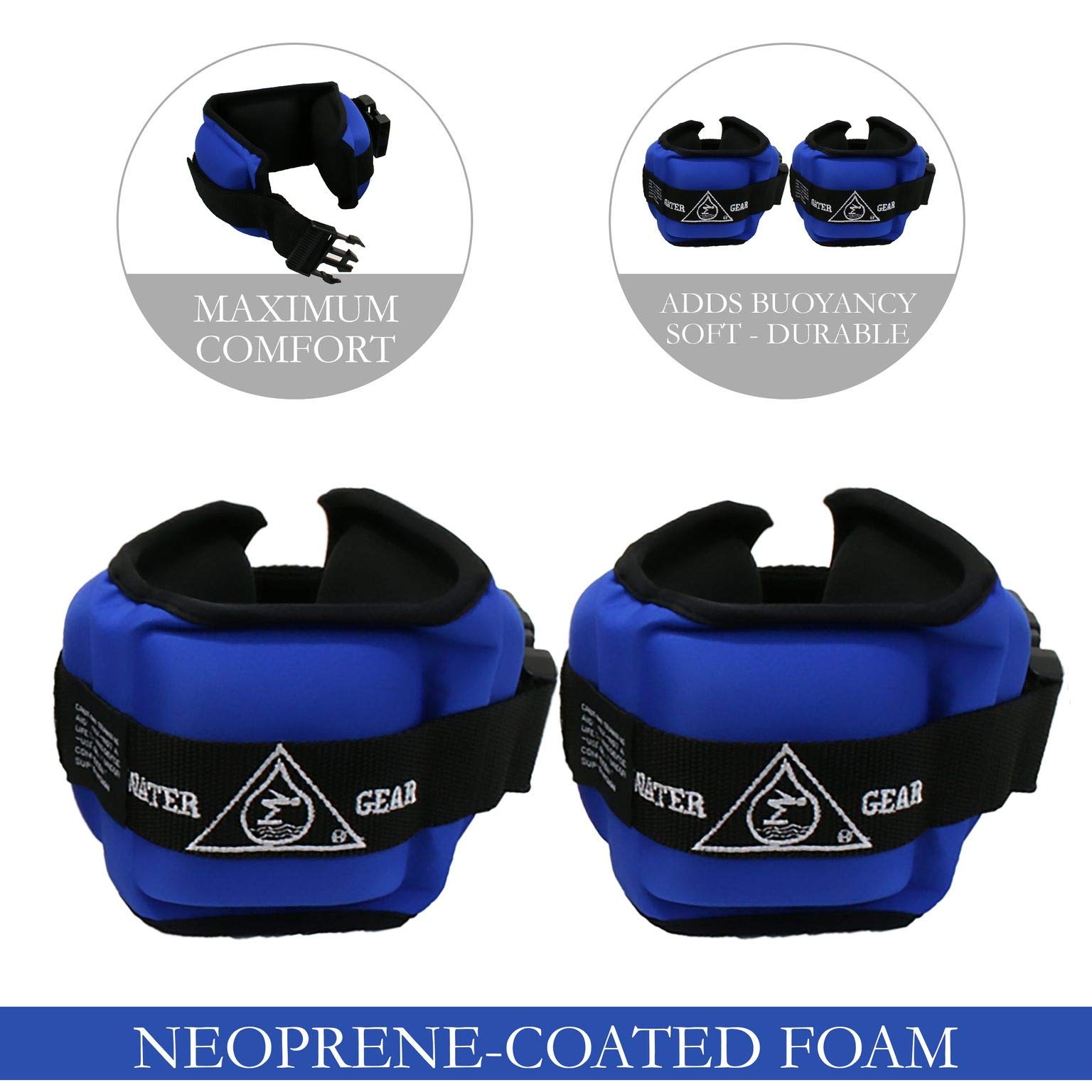 Professional Aqua Cuffs - Adjustable Water Resistance Bands for Ankle & Wrist - Swim Training, Aqua Aerobics & Pool Workouts - Ideal for Water Fitness, Therapy & Rehabilitation Exercises