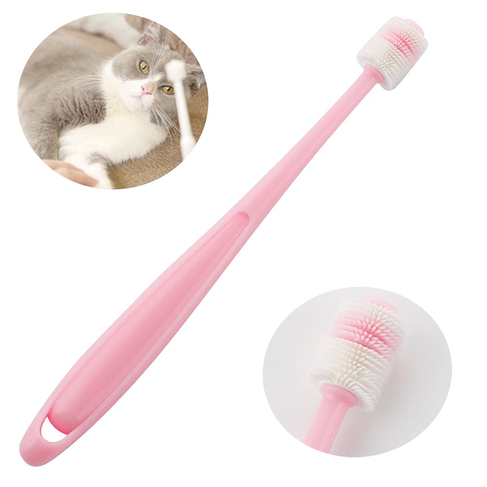2 Pack 360-Degree Soft Silicone Pet Toothbrush for Small Dogs & Cats - 0.51