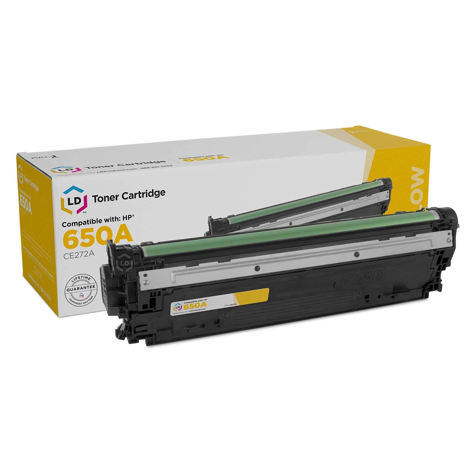 LD Products Remanufactured Yellow Toner Cartridge Replacement for HP 650A CE272A | Compatible with HP Color Laserjet Enterprise CP5525 Printer | Ideal for Office Printing & High-Volume Document Production