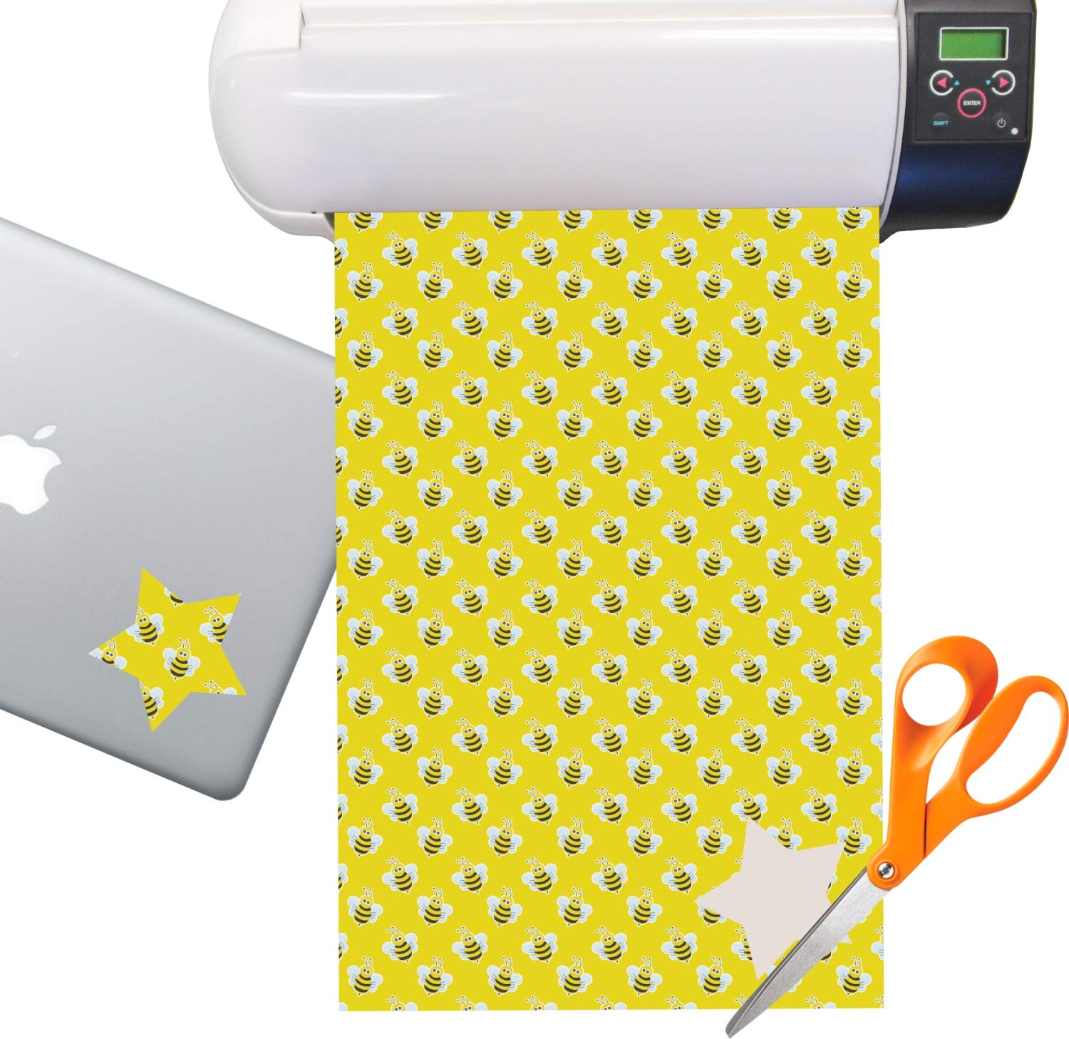 Buzzing Bee Vinyl Stickers - Permanent Adhesive Decals for Laptops, Water Bottles & DIY Crafts