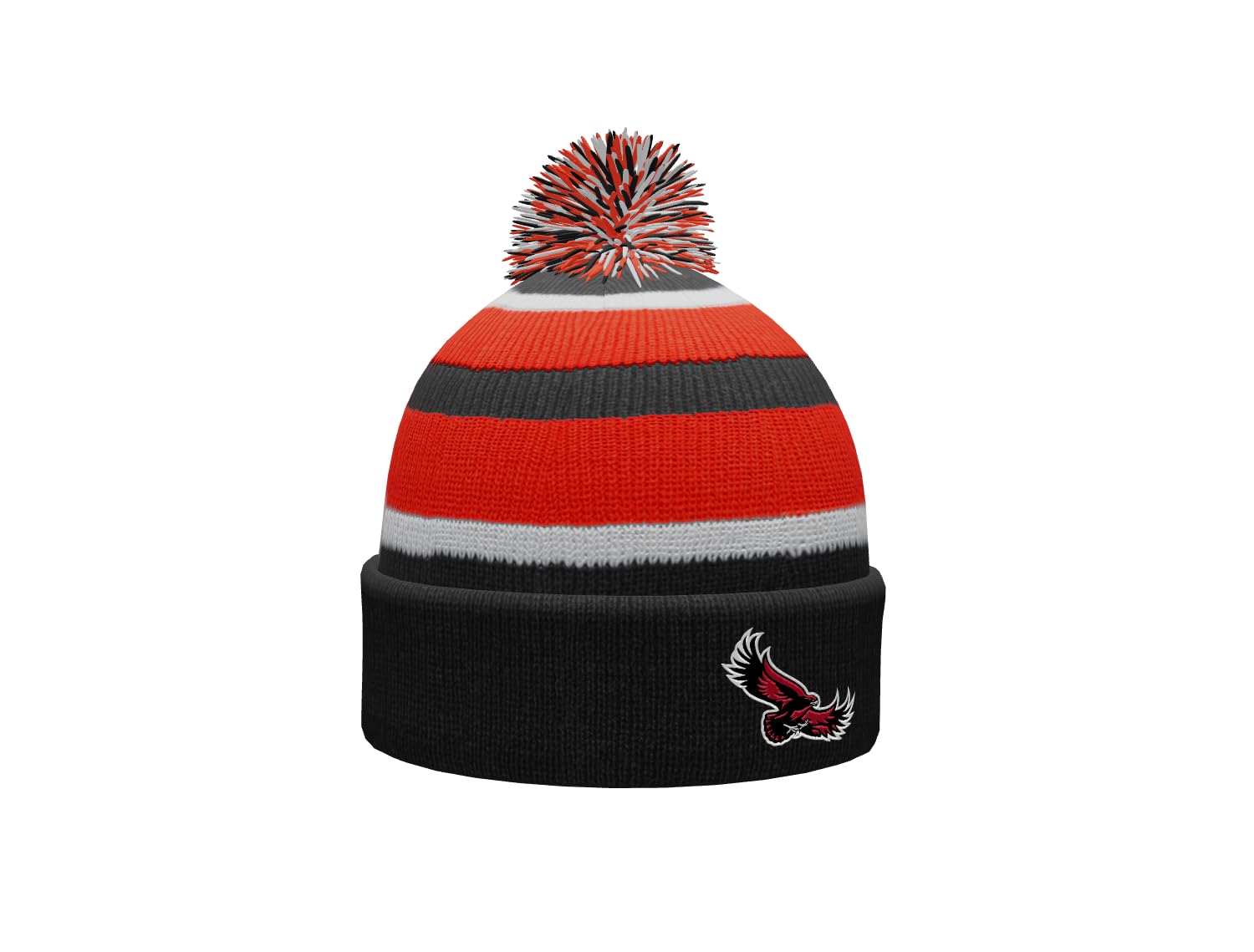 NCAA Prime Cuffed Fold Over Pom Pom Winter Knit Hat Beanie for Men & Women - Warm Fleece Lined Skull Cap for Cold Weather - Perfect for Football Games, Skiing & Outdoor Activities