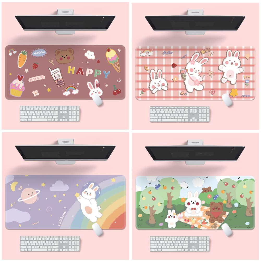 Kawaii Cartoon Mouse Pad for Teen Girls - Cute Green Desk Keyboard Mat for Laptop & Office Table - Perfect for Women's Workspace Decor & Gaming Setup