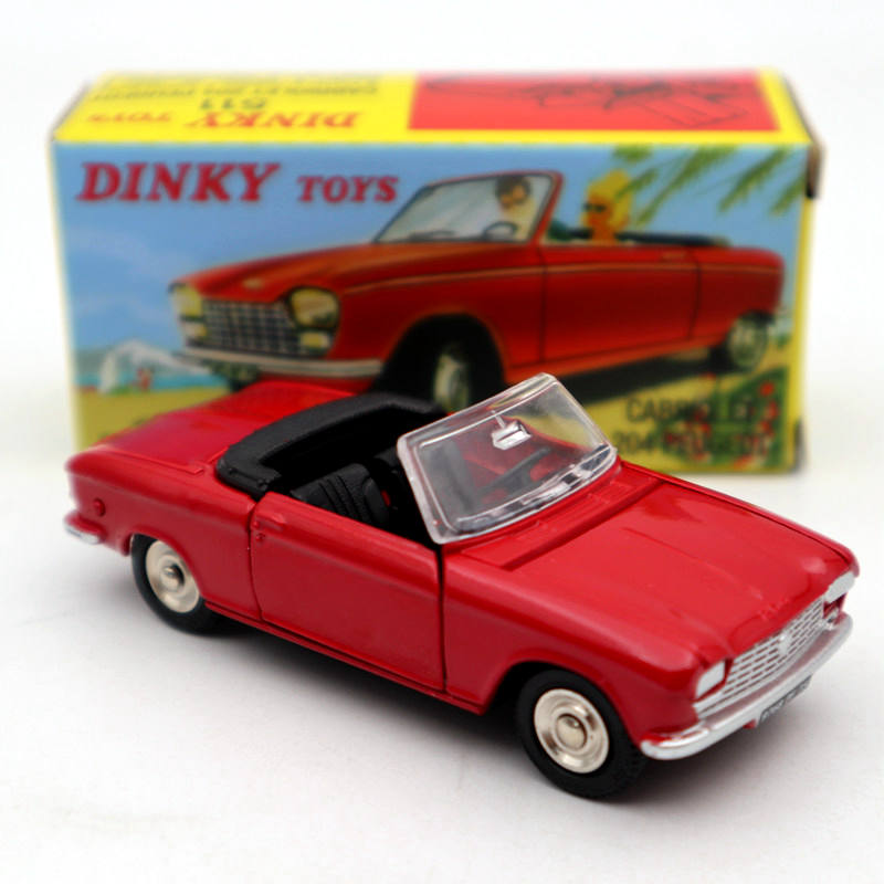 Atlas 1:43 Scale Dinky Toys 511 Peugeot 204 Cabriolet Red Diecast Model Car - Limited Edition Collectible Toy Gift for Adults & Kids | Perfect for Display, Car Enthusiast Collections, and Birthday Presents