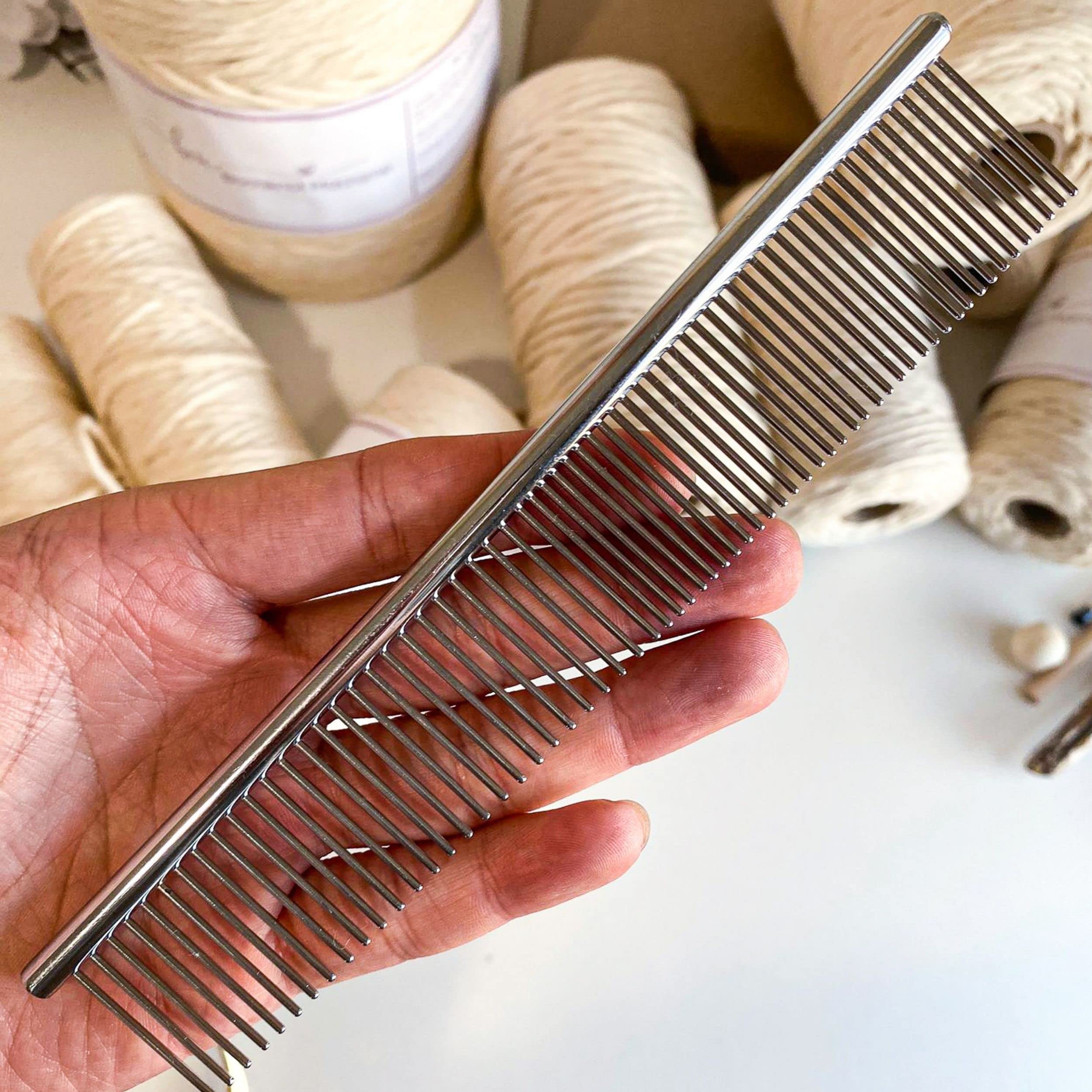 BOCHIKNOT Macrame Fringe Comb - Stainless Steel Craft Comb for Fiber Macrame & Knotting - DIY Macrame Tools for Cotton Cord Rope - Wall Hanging & Plant Hanger Supplies - Perfect for Home Decor and Boho Crafts