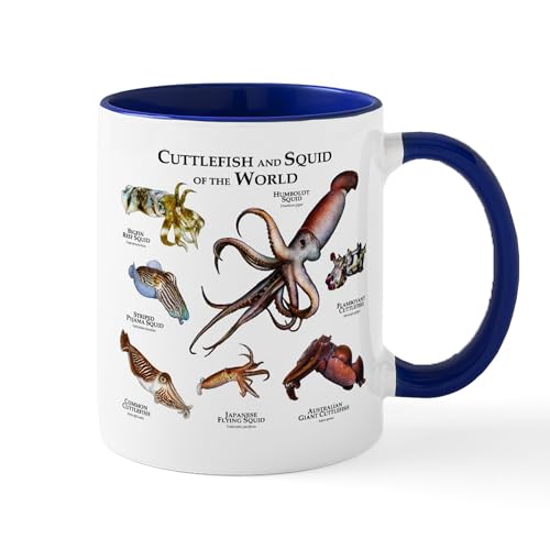 White/Navy Inside - Cuttlefish & Squid Of The World Mug