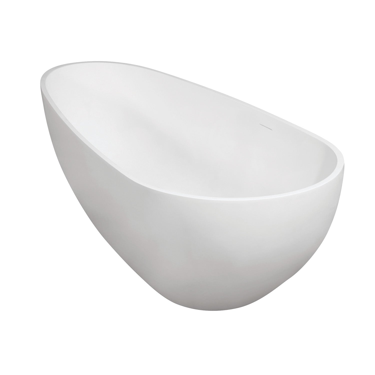 Arcticstone VRTOV713422 72-Inch Freestanding Acrylic Egg-Shaped Bathtub - Double Ended Soaking Tub with Drain - Glossy White & Matte White Finish - Perfect for Modern Bathrooms & Spa Retreats