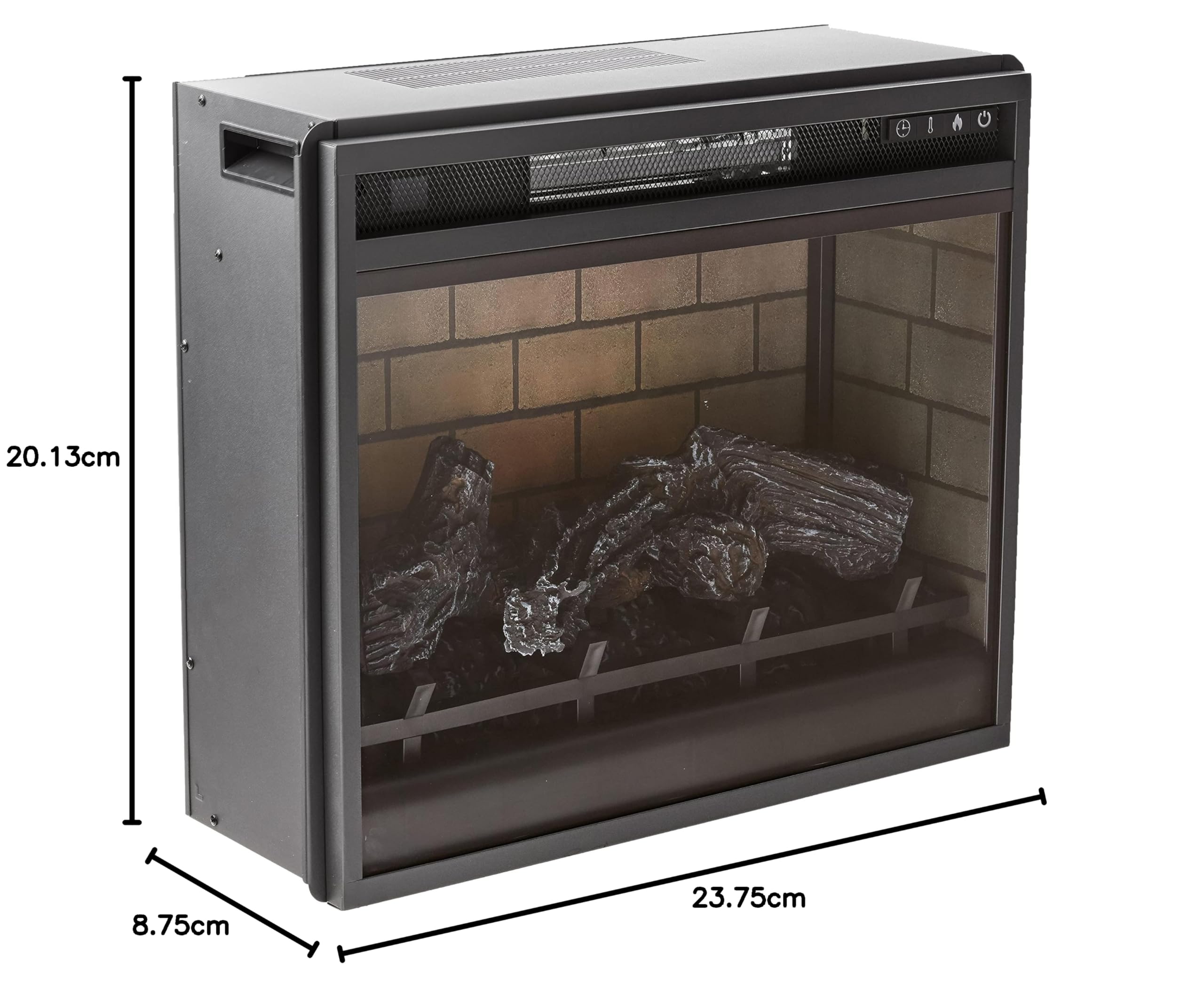 Signature Design by Ashley Large Black Infrared Fireplace Insert - Perfect for Living Room, Bedroom & Home Entertainment Areas