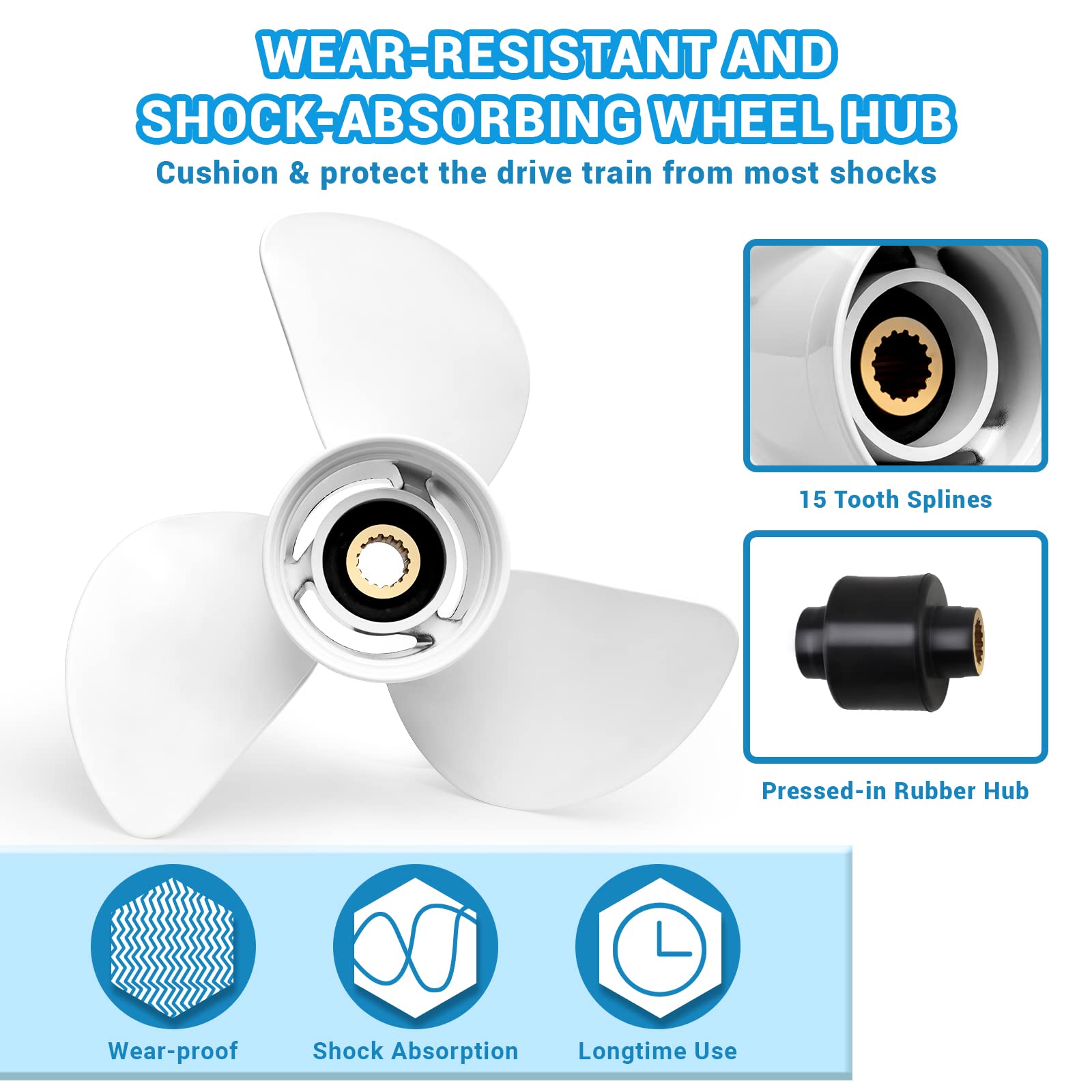Yamaha Outboard Propeller 13 1/4 x17 Pitch - Compatible with 60HP to 130HP Engines (60HP, 70HP, 75HP, 80HP, 85HP, 90HP, 115HP, 130HP) - Perfect for Boating, Fishing & Marine Activities