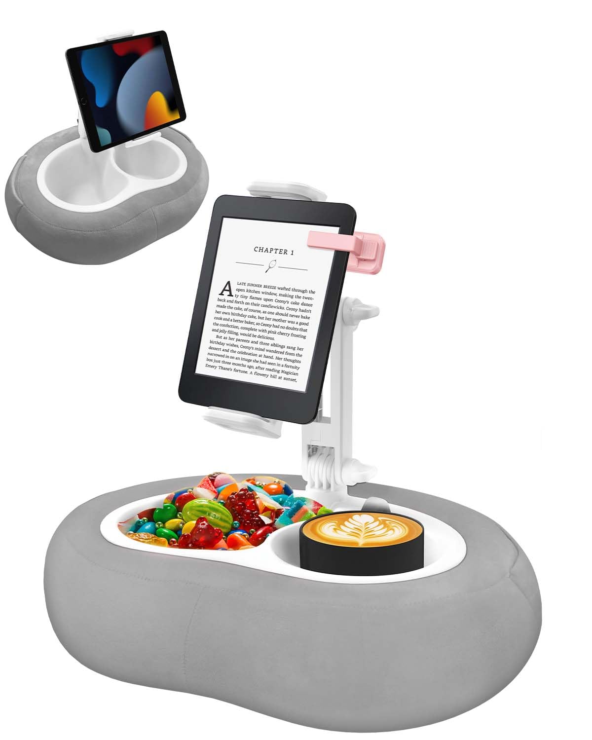360° Rotating Tablet Pillow Stand for iPad, Kindle, Samsung & Phones 5