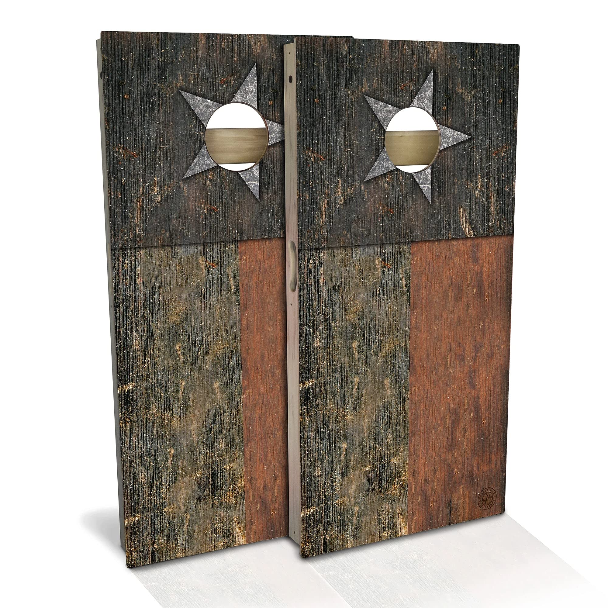 Texas Rustic State Flag Cornhole Board Set - 2 Boards & 8 Bags Included - Regulation Size & Custom Sizes Available - Perfect for Backyard BBQ, Tailgating, and Outdoor Parties