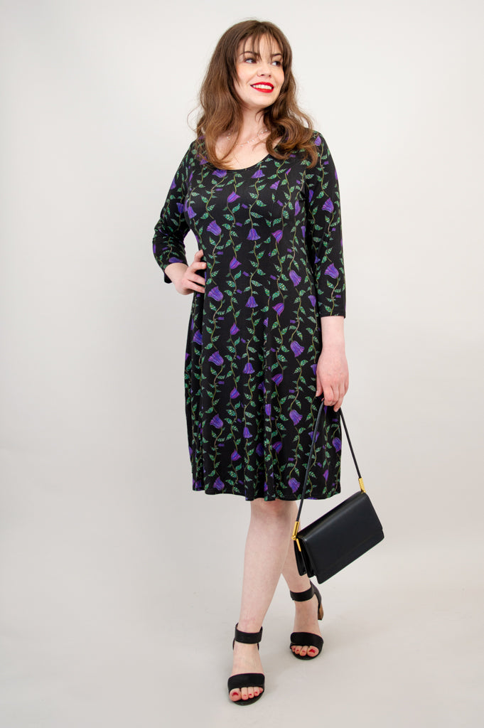 Callie 3/4 Sleeve Floral Dress - Bamboo Fabric - Perfect for Summer Outings & Beach Vacations