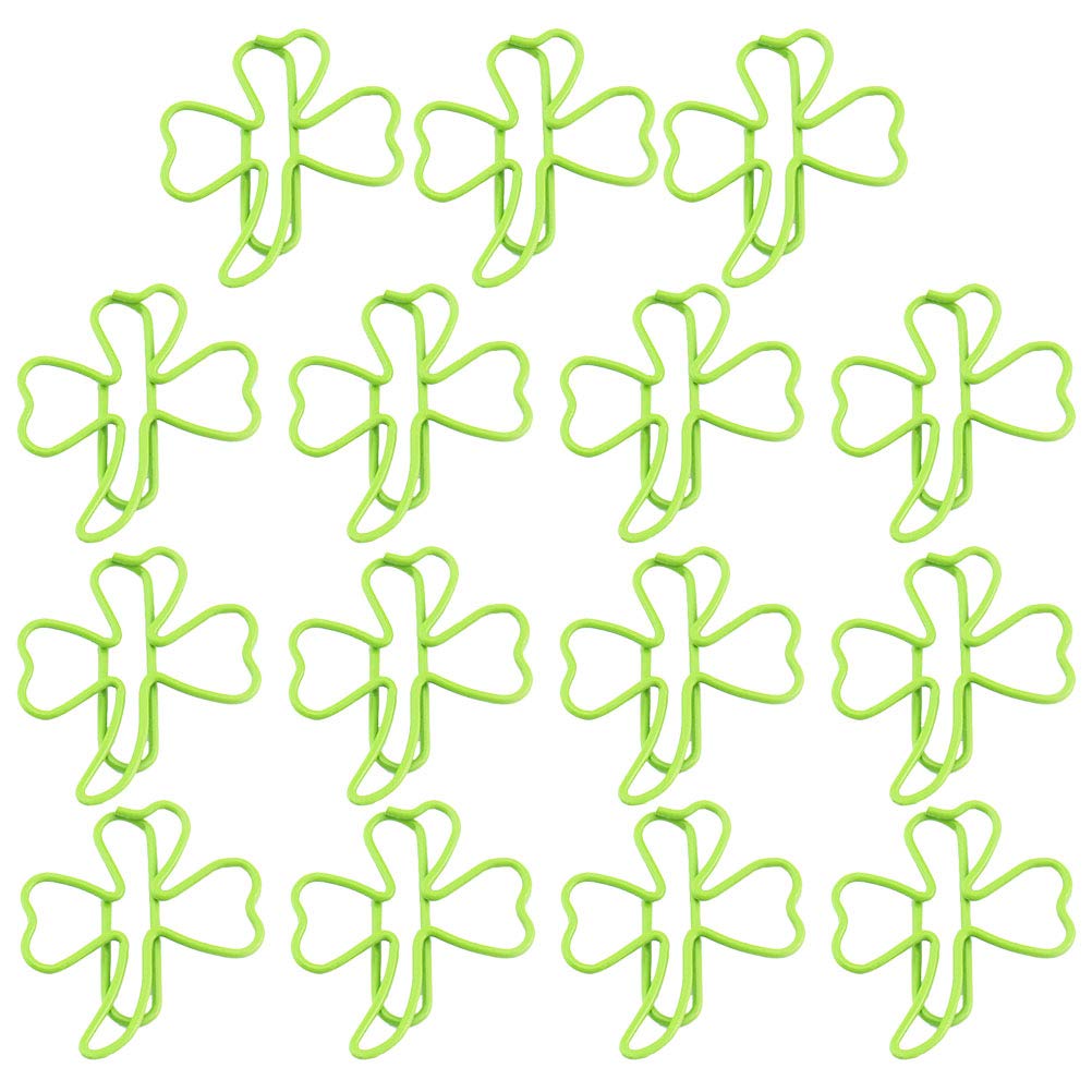 INOOMP 15-Piece Clover Shaped Paper Clips Set - Colorful Bookmark Clips for Office, School & Crafting - Practical Test Paper Clips for Organizing Documents, Books & Notes