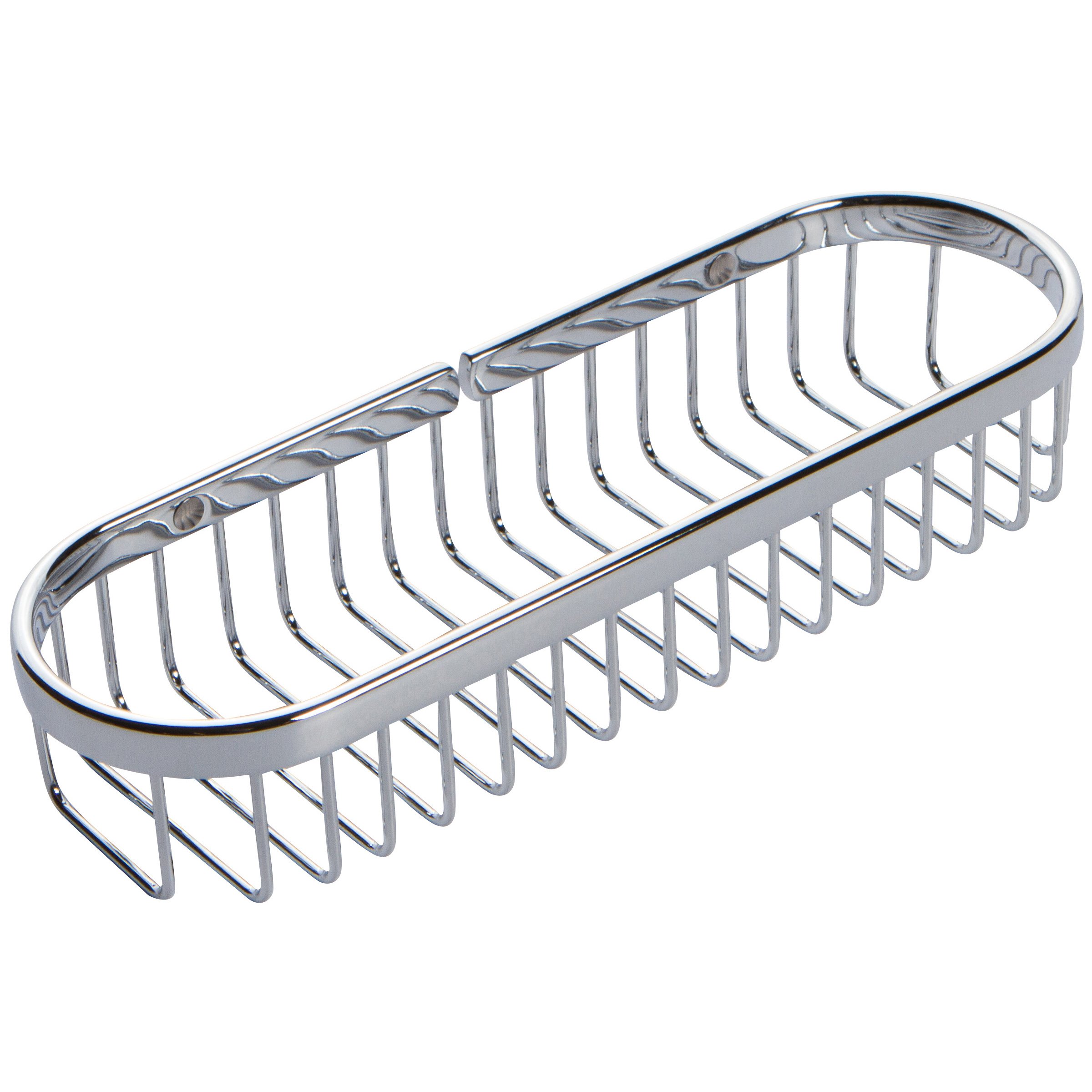 G502 Deep Shower Basket for Bathroom Storage - Polished Chrome Shower Caddy with 11 Hooks - Perfect for Bathroom Organization & Spa Accessories