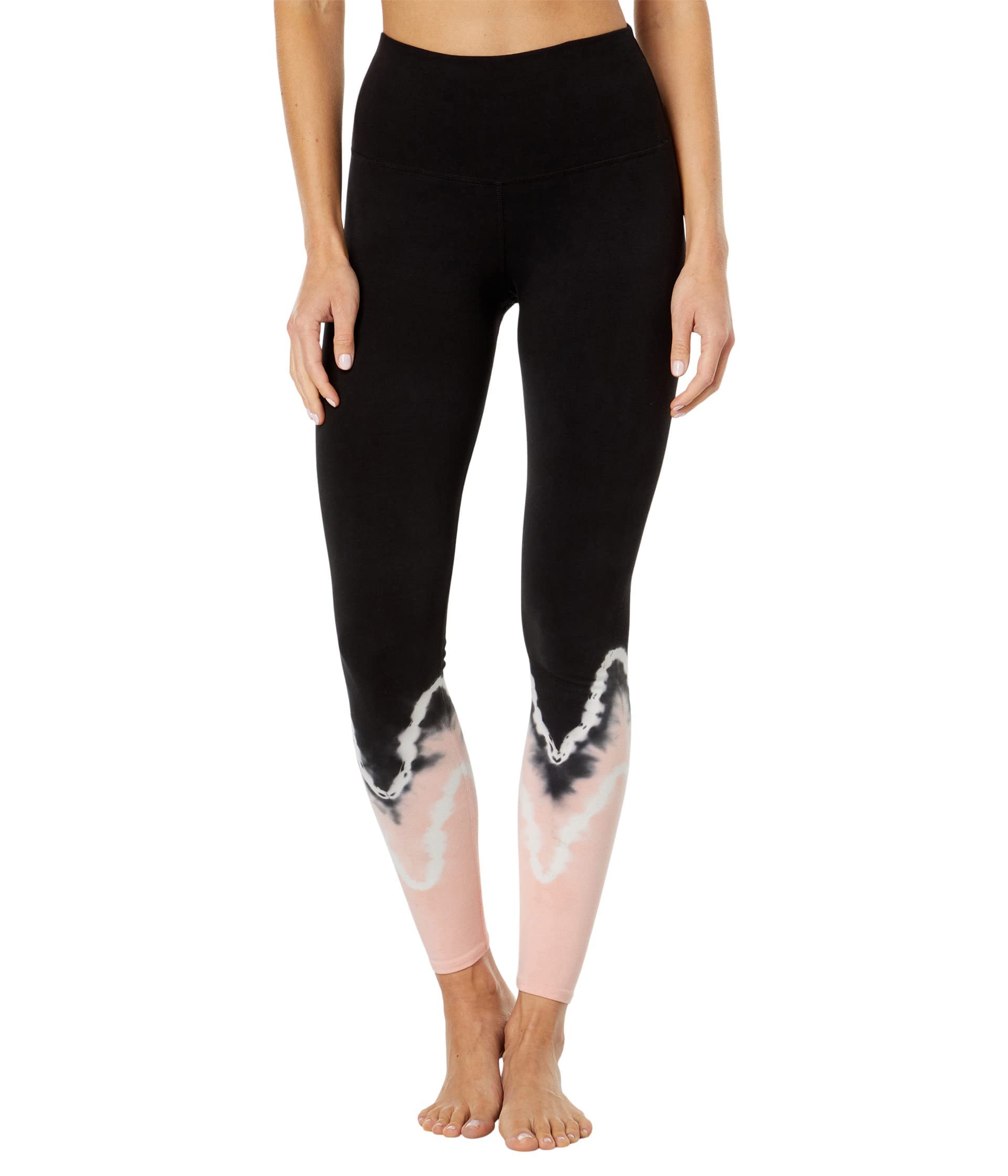 Electric & Rose Sunset Print High Waist Yoga Leggings for Women - Comfortable Workout Pants for Running, Gym & Lounge Wear