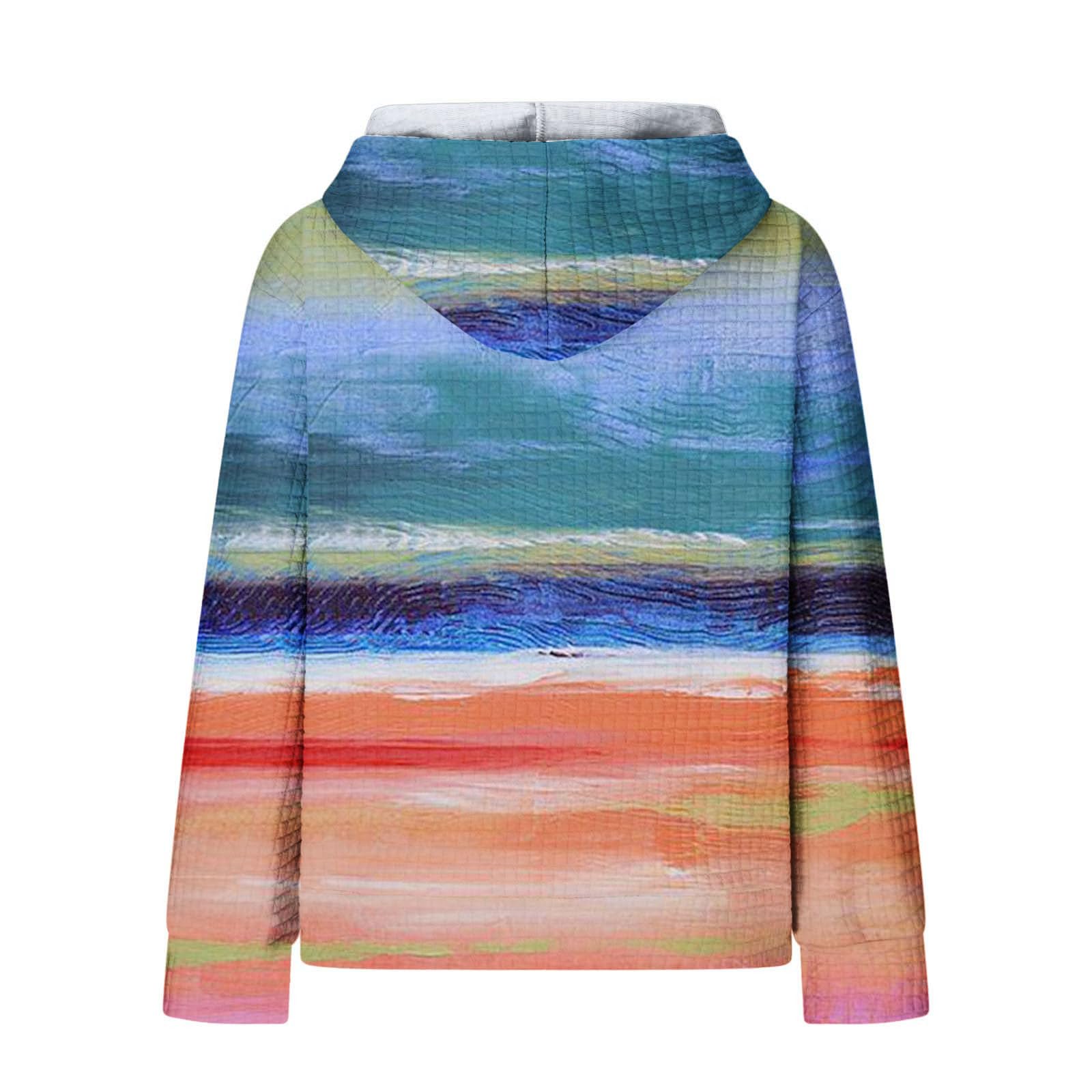 Women's Waffle Knit Hoodie - Long Sleeve Pullover Sweatshirt for Fall 2024 | Trendy Casual Wear for Outfits, Lounge & Street Style