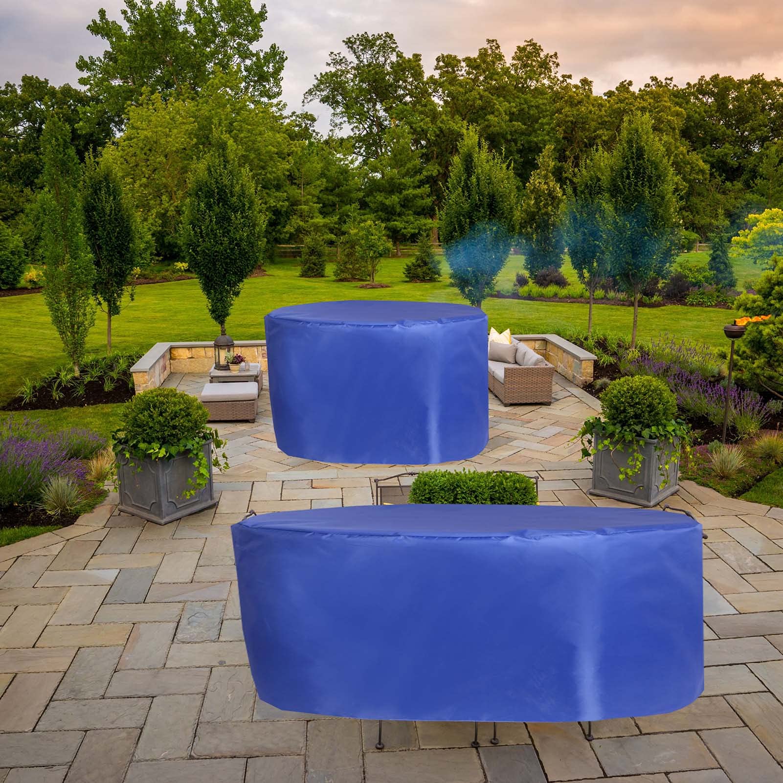 75x33 Inch Waterproof Round Patio Table Cover - Heavy Duty 420D Outdoor Furniture Cover Set, UV & Tear Resistant - Perfect for Garden, Deck, and Backyard Protection