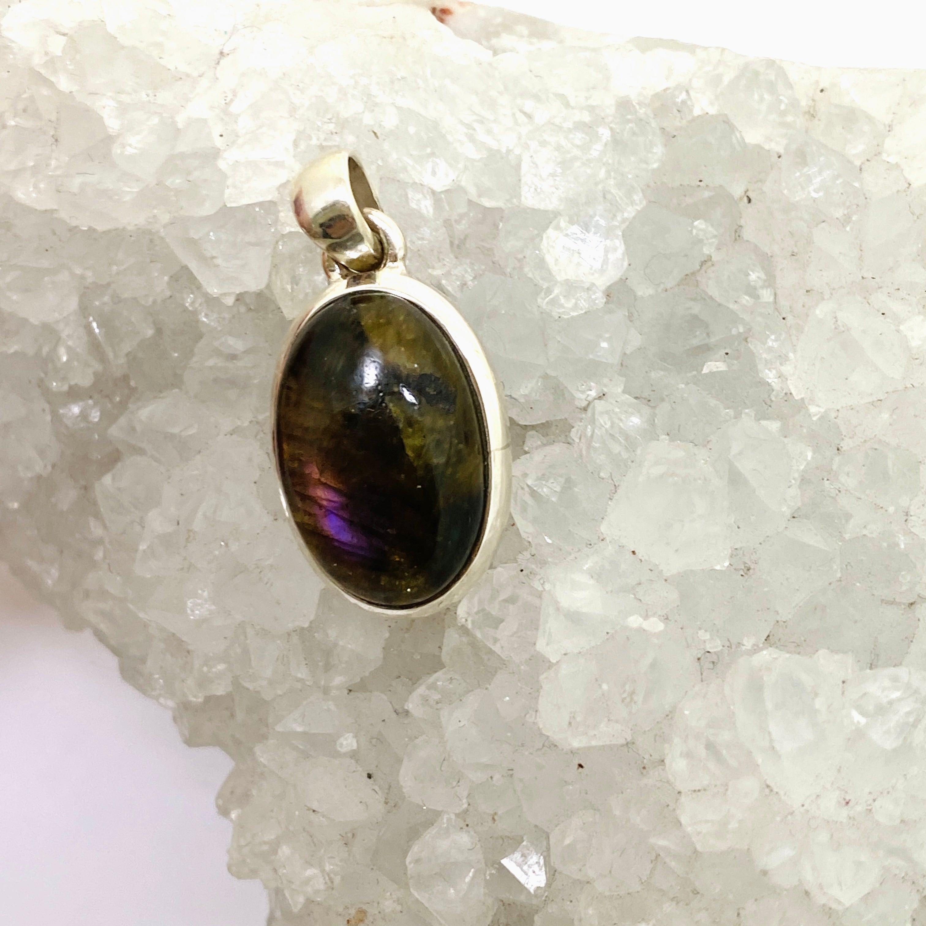 Natural Labradorite Oval Cabochon Pendant - PPGJ1047 | Handmade Gemstone Jewelry for Women | Perfect for Spiritual Healing, Meditation & Boho Fashion