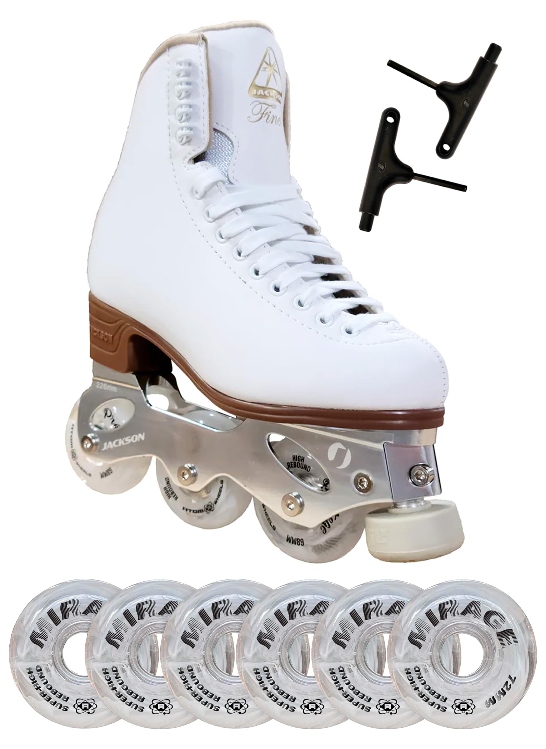 Jackson Ultima Inline Roller Skates - Vista/Finesse/Mystique/Elle Bundle with Wheels & Tools | New 2023 Model | Perfect for Indoor Rinks, Outdoor Trails & Roller Derby