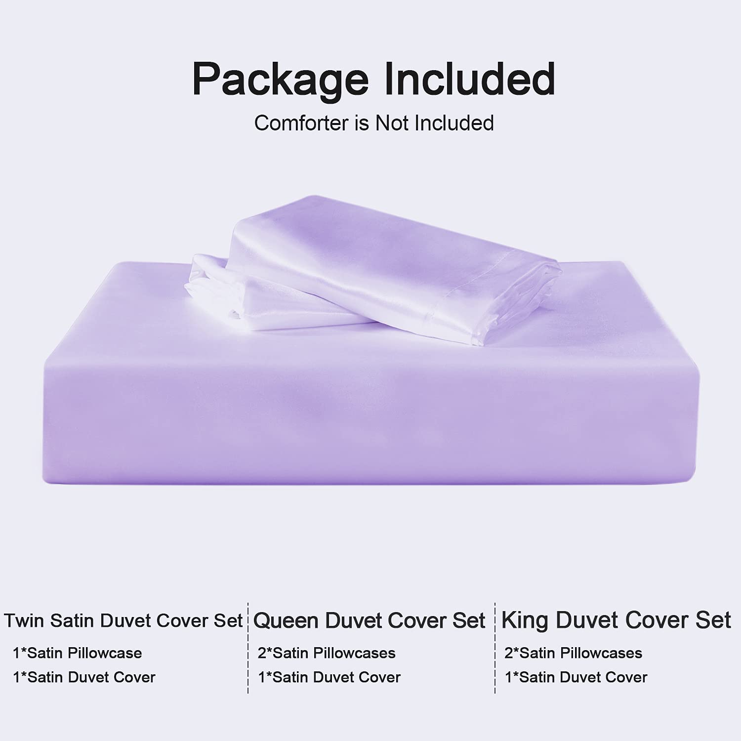 HOdo Home Satin Duvet Cover Queen Size - 3 Piece Silk-Like Comforter Cover Set, Ultra Soft & Breathable Bedding with Zipper Closure & Corner Ties - Perfect for Luxury Bedrooms, Guest Rooms, and Hotel Style Decor