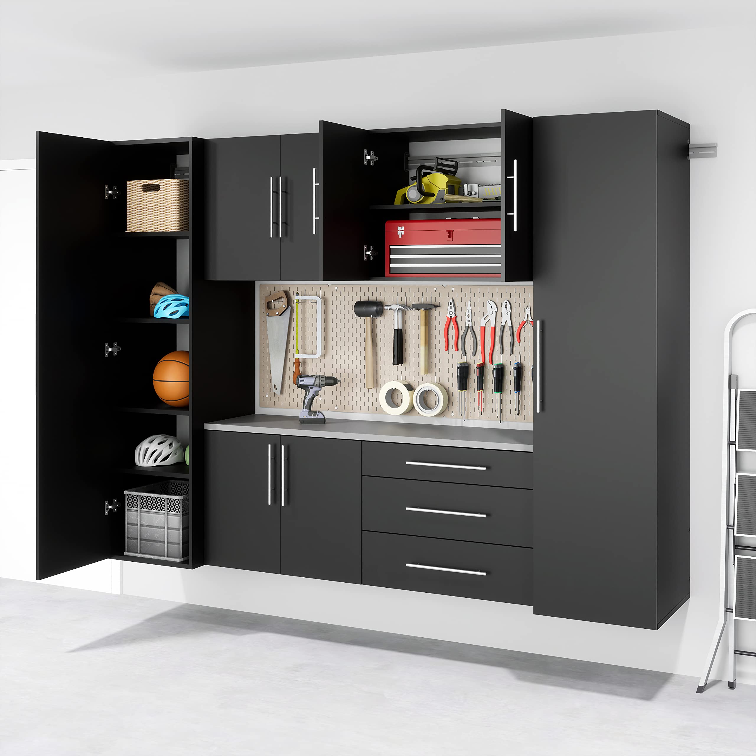 Prepac Black Wall Mounted Garage Storage Cabinet - 18